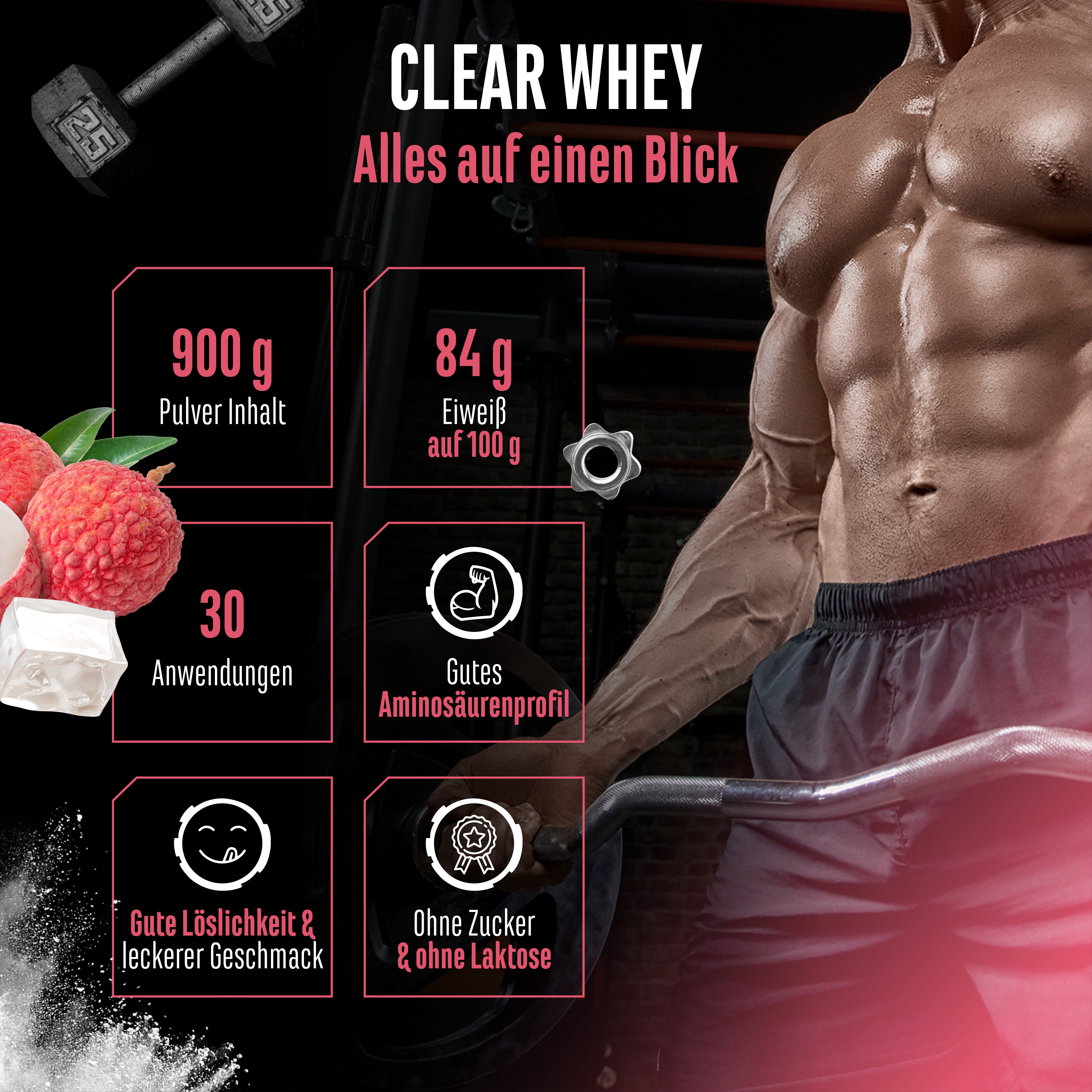 Clear Whey Protein - Fresh Apricot, 900 g