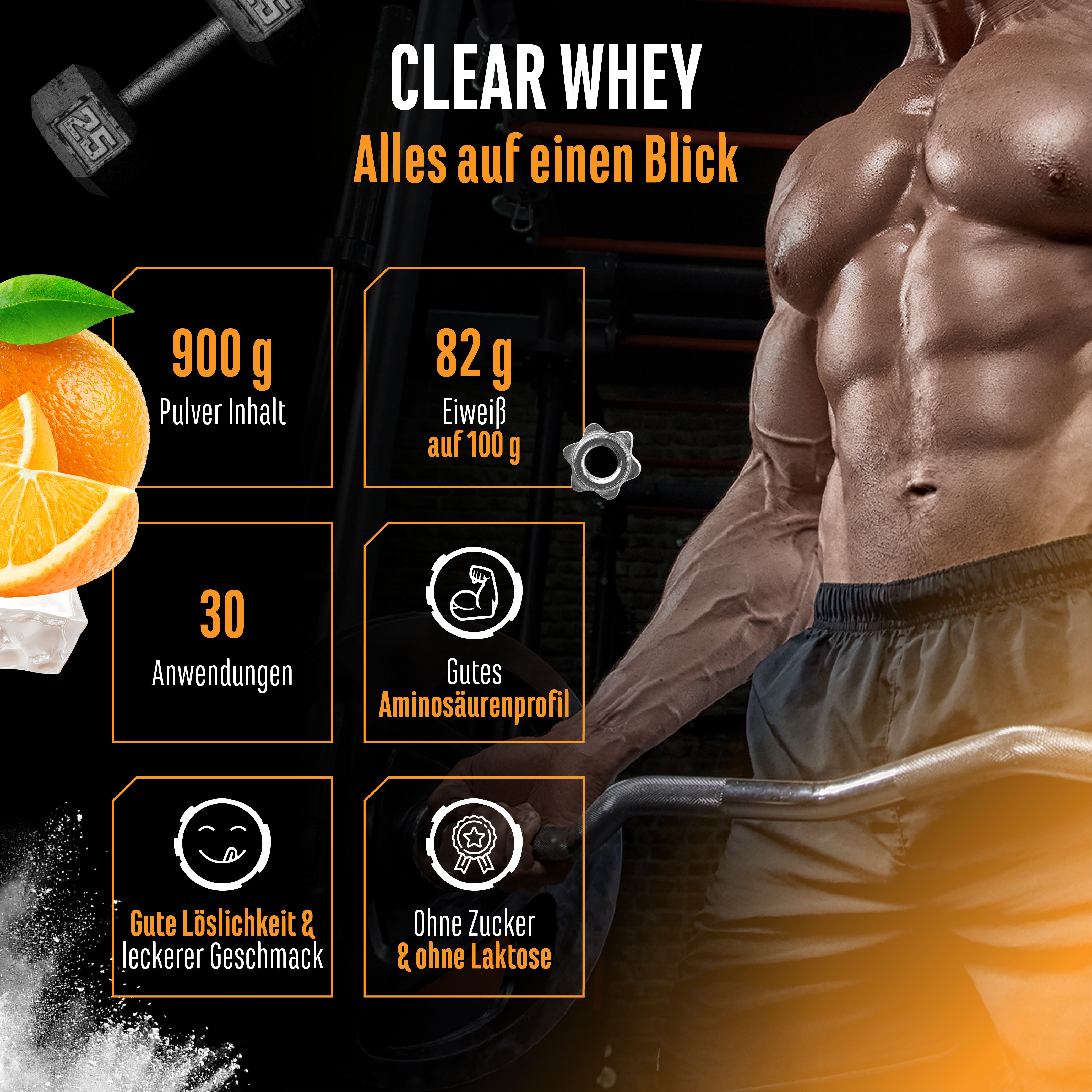 Clear Whey Protein - Fresh Apricot, 900 g