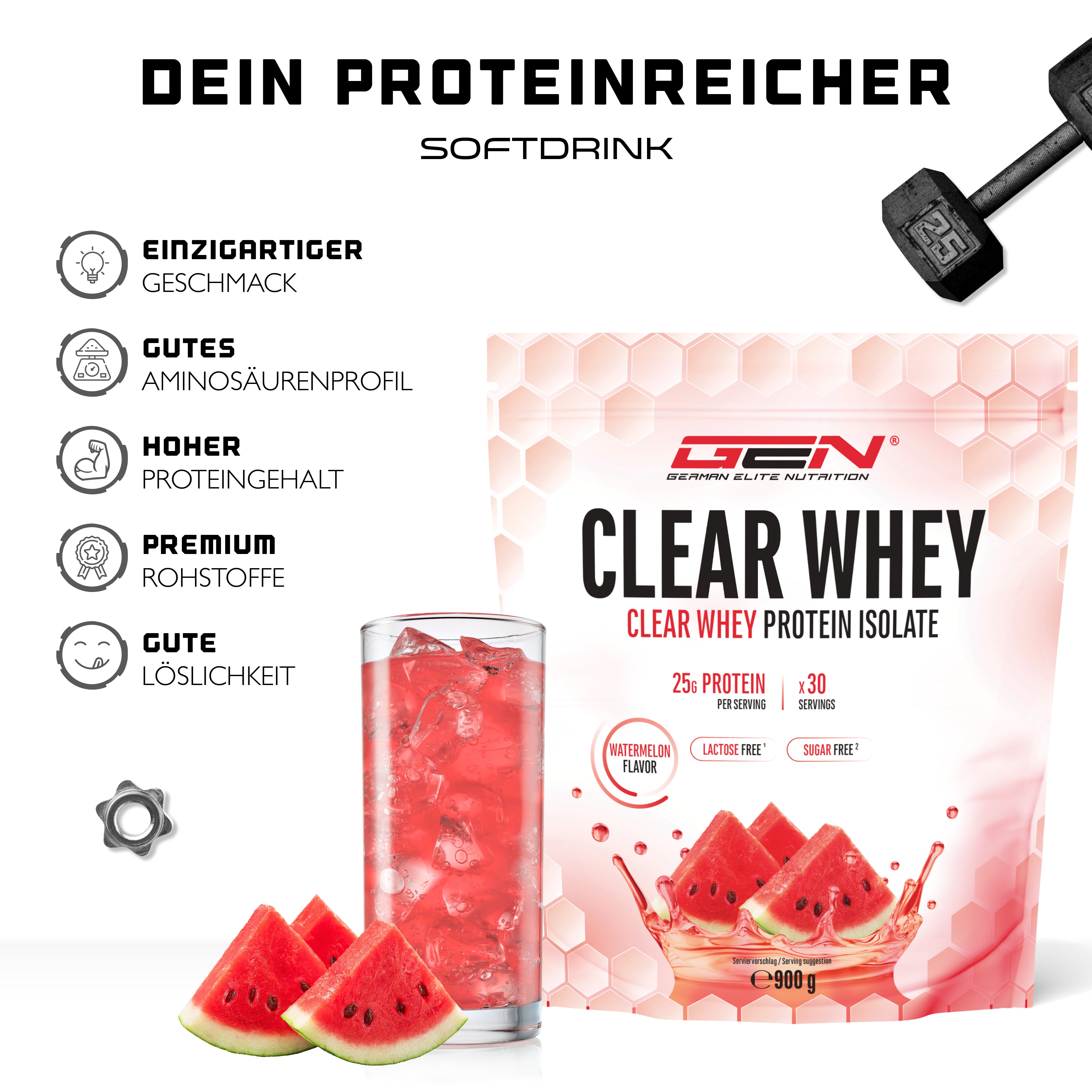 Clear Whey Protein - Fresh Apricot, 900 g