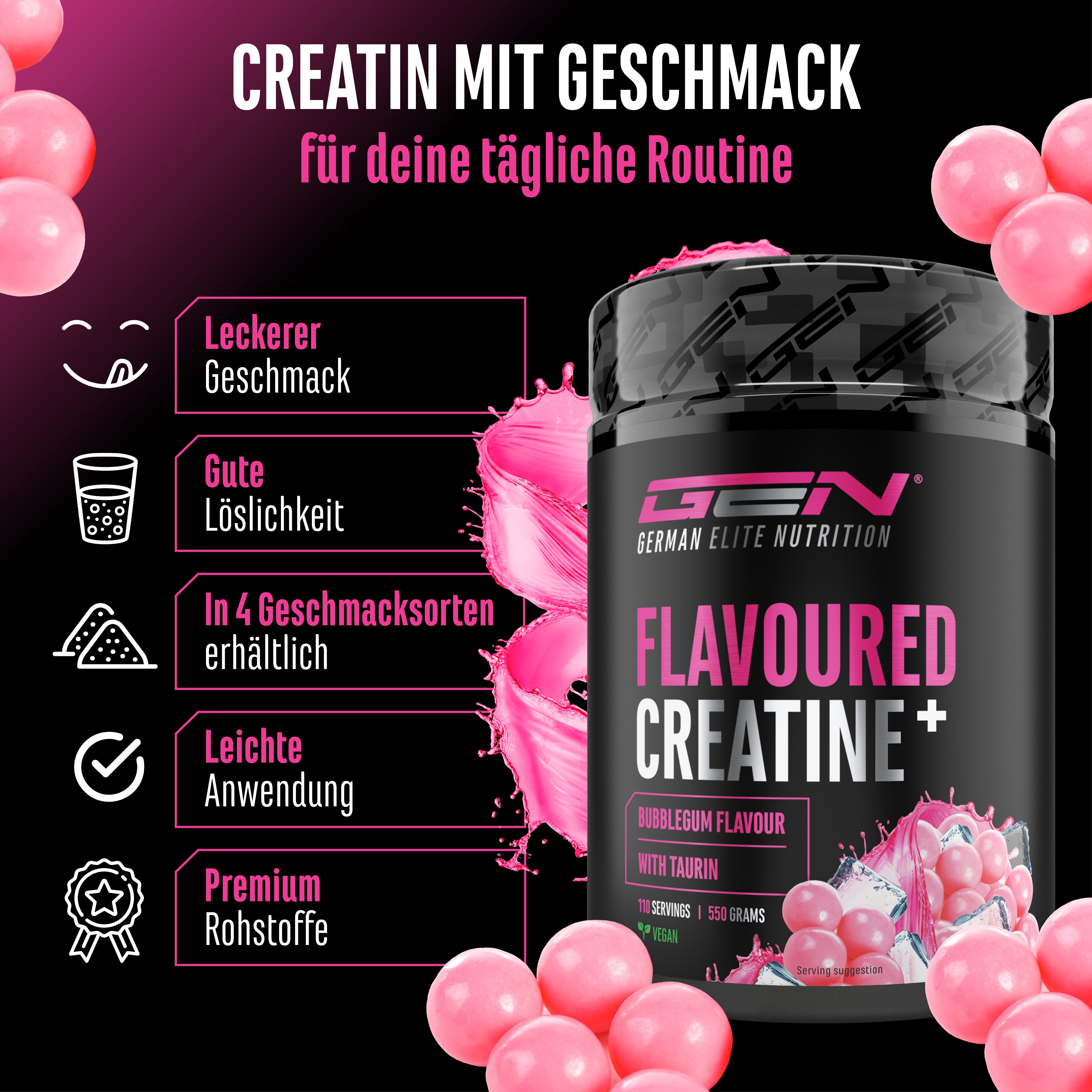Creatin - Erdbeere, 550 g