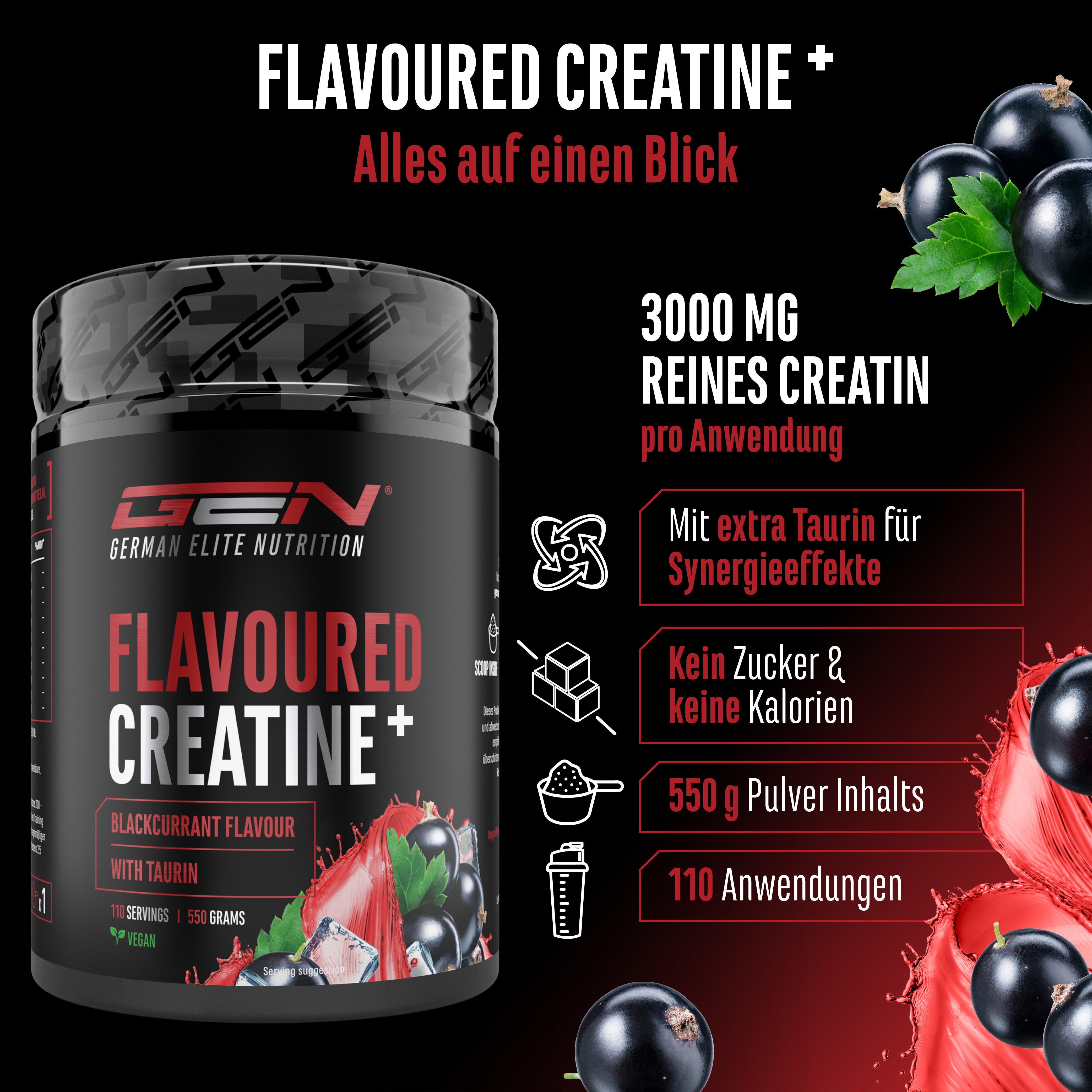 Creatin - Erdbeere, 550 g