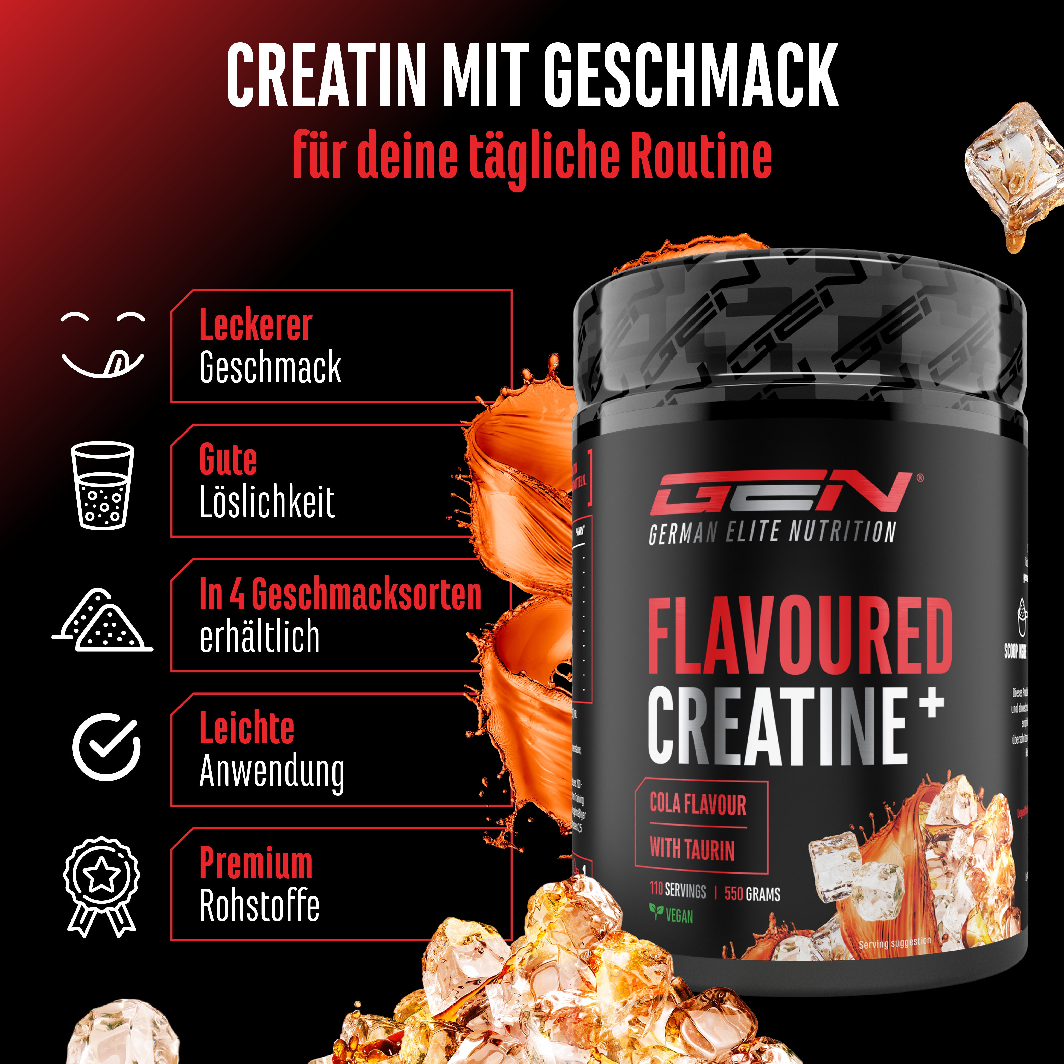 Creatin - Erdbeere, 550 g