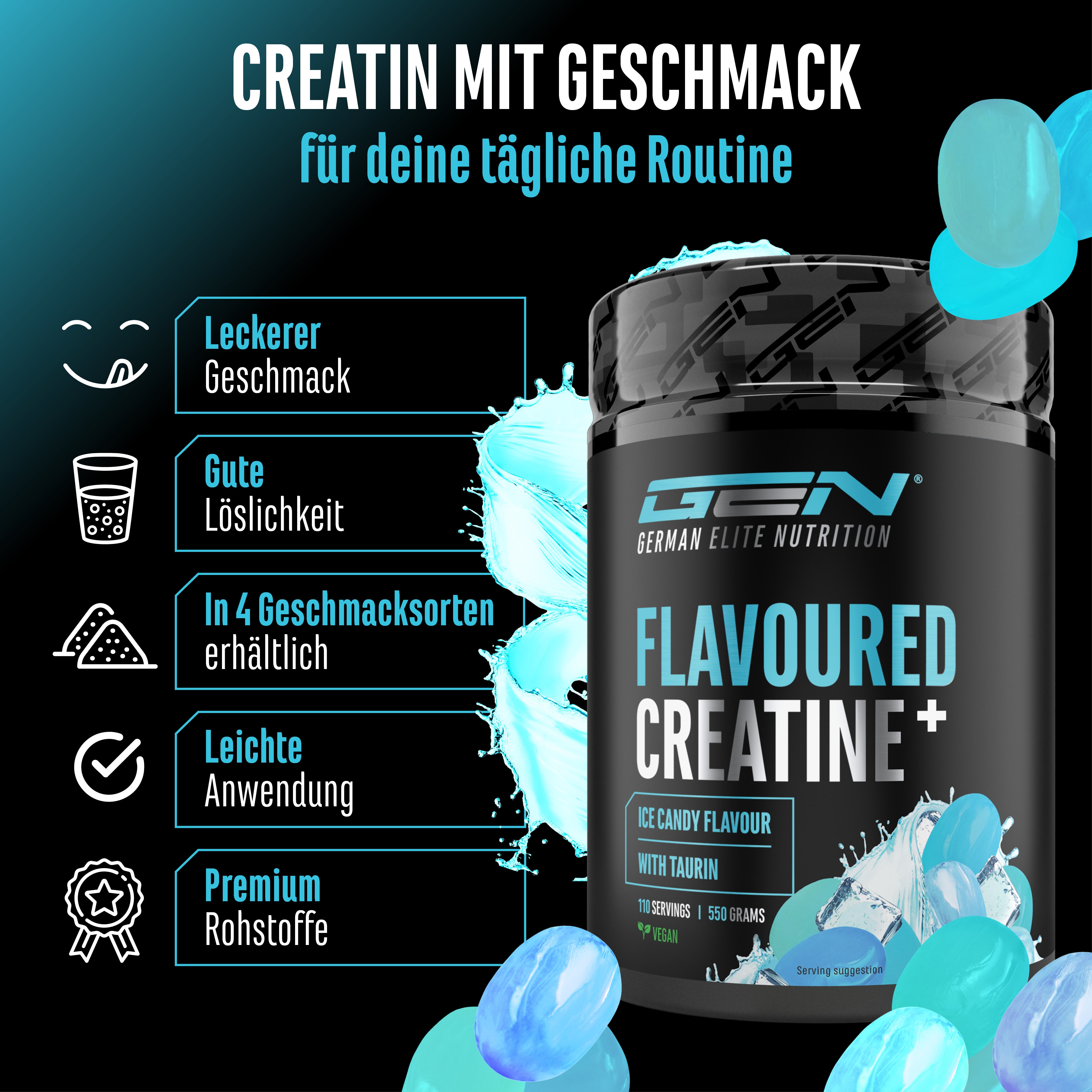 Creatin - Erdbeere, 550 g