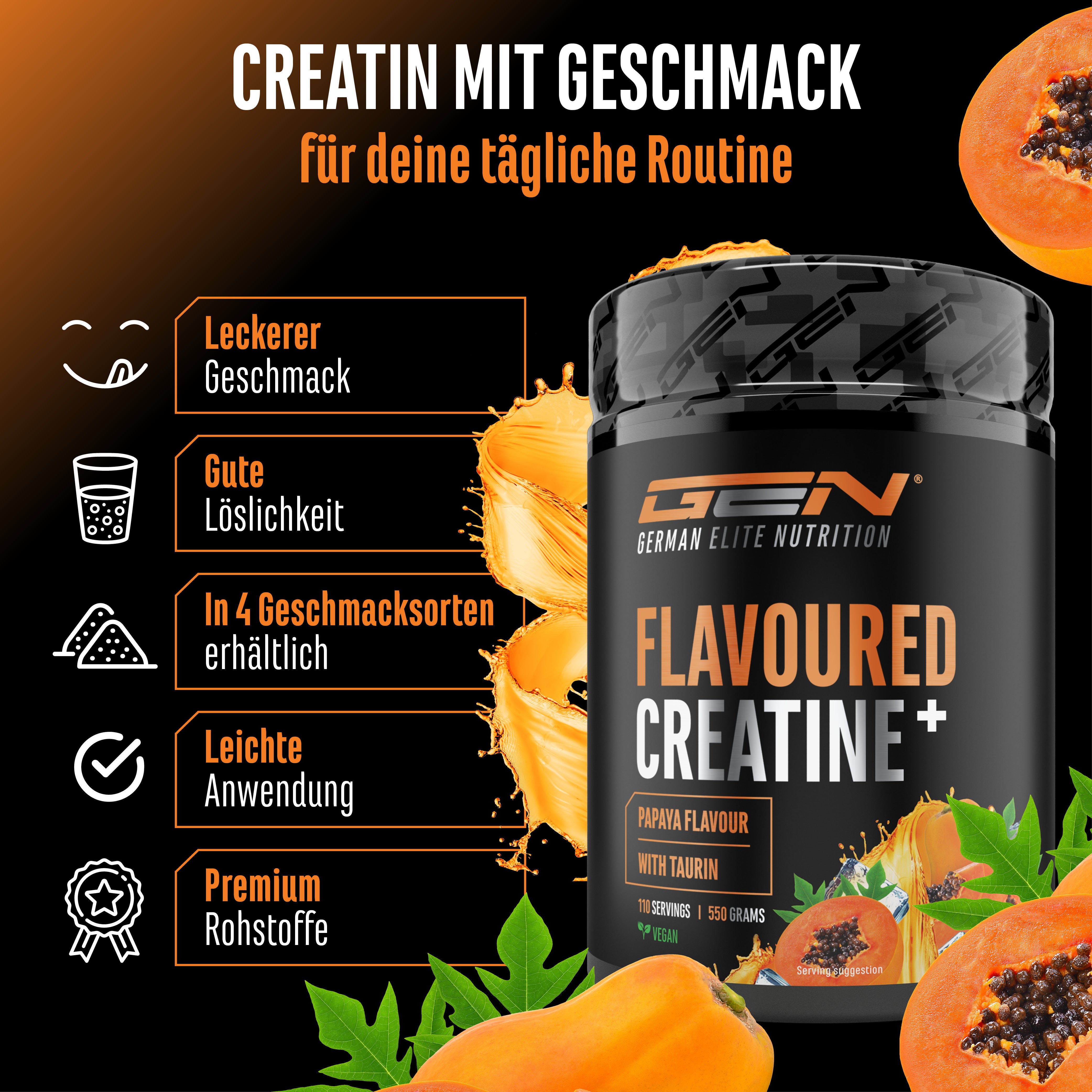 Creatin - Erdbeere, 550 g