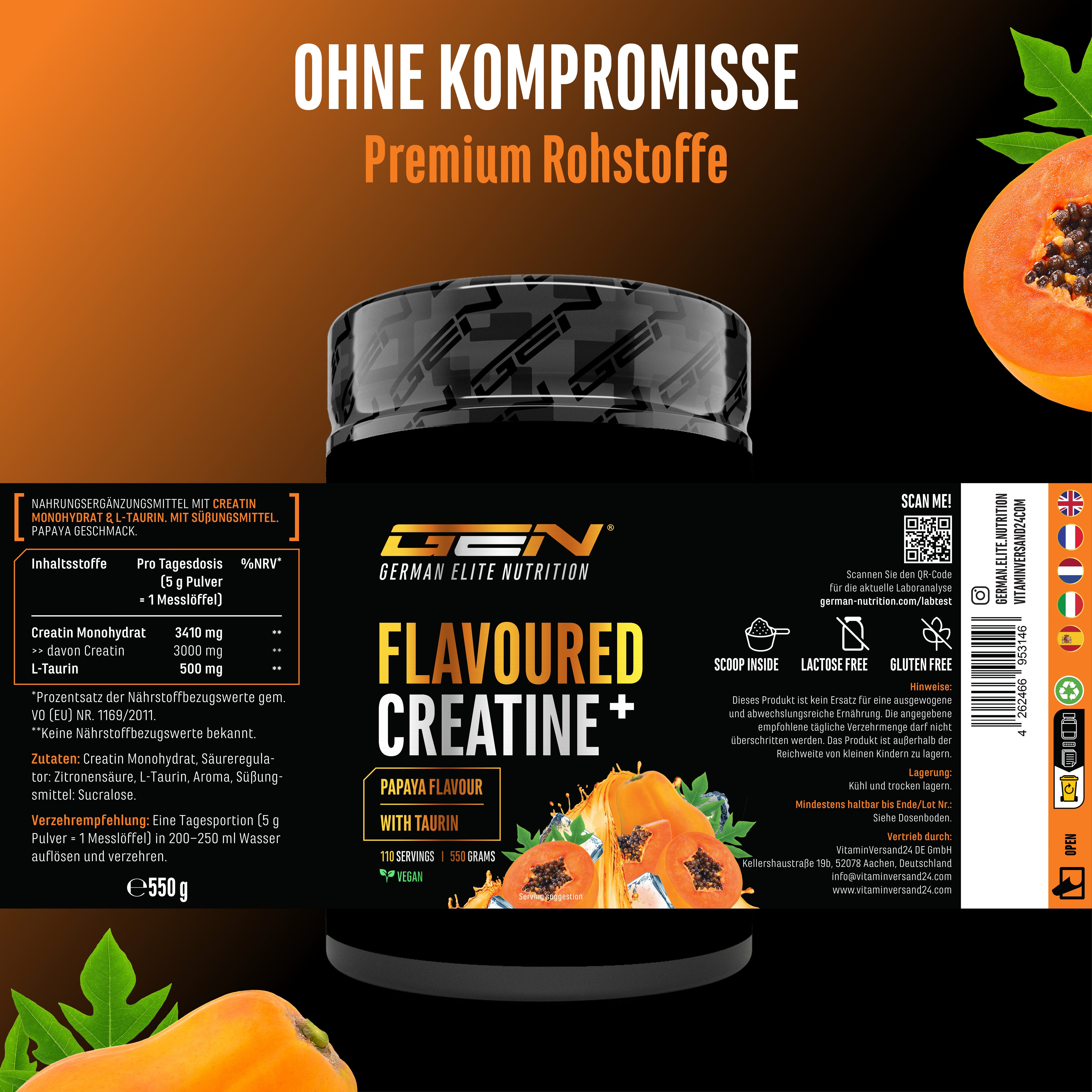 Creatin - Erdbeere, 550 g