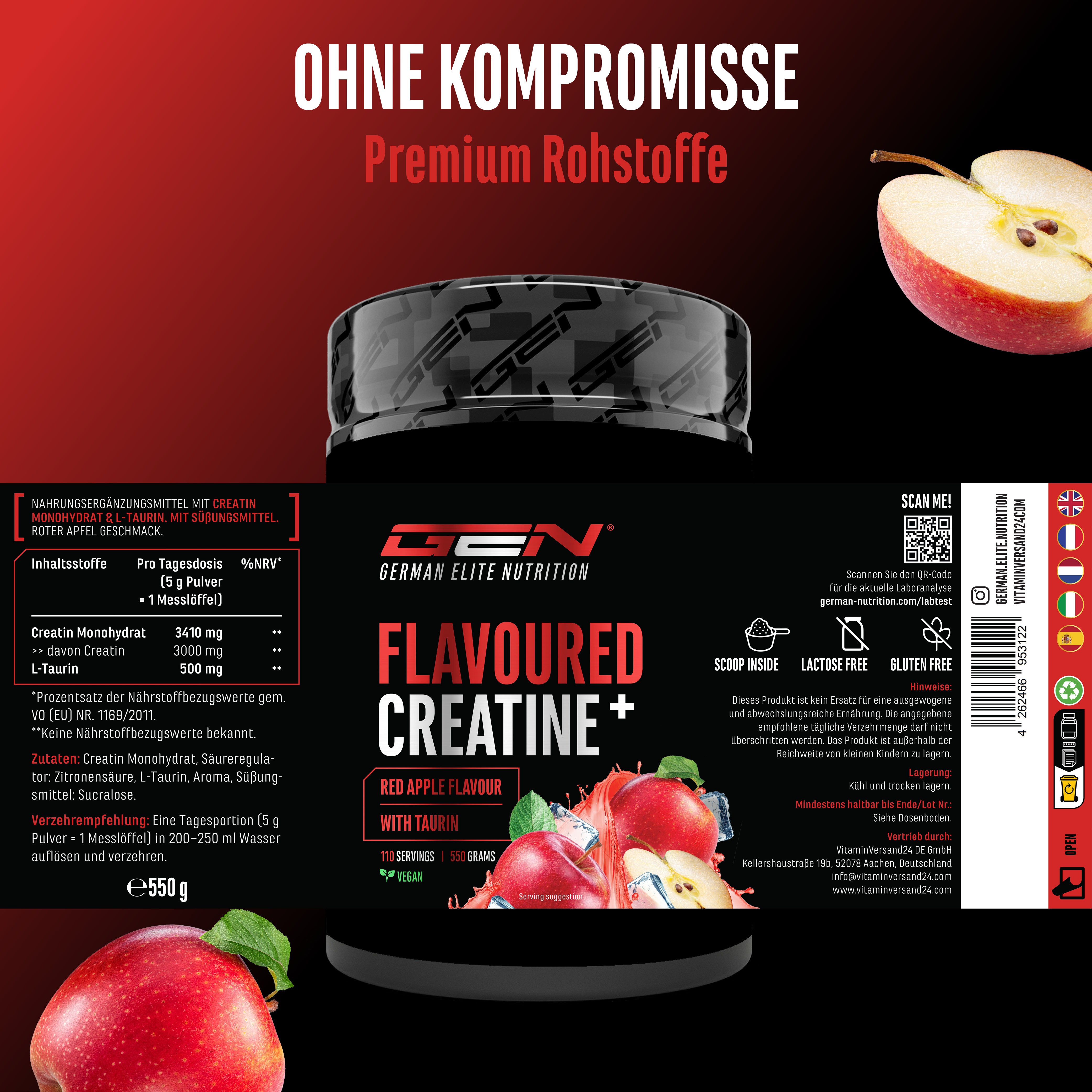 Creatin - Erdbeere, 550 g