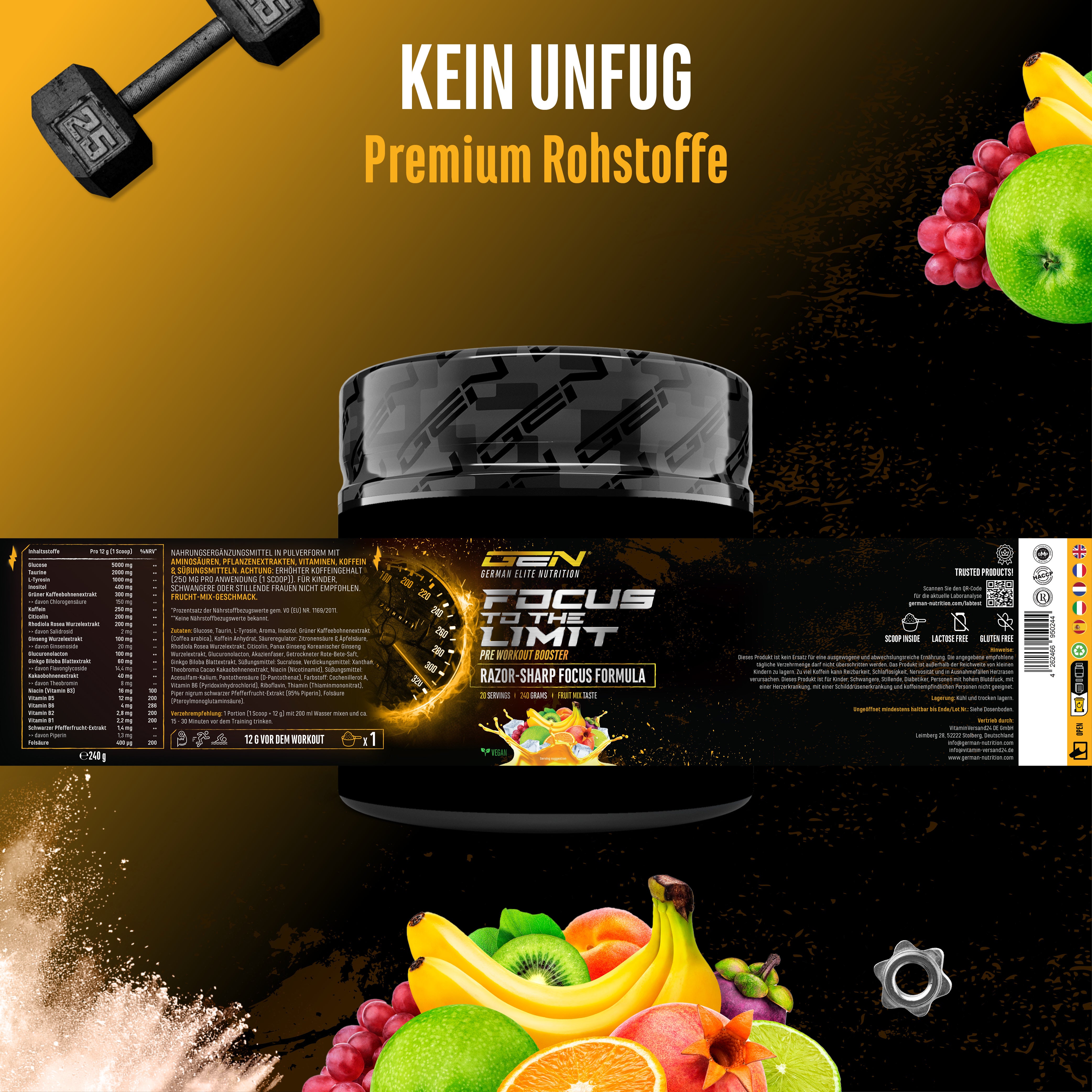 Focus to the Limit - Kiwi Druif, 240g
