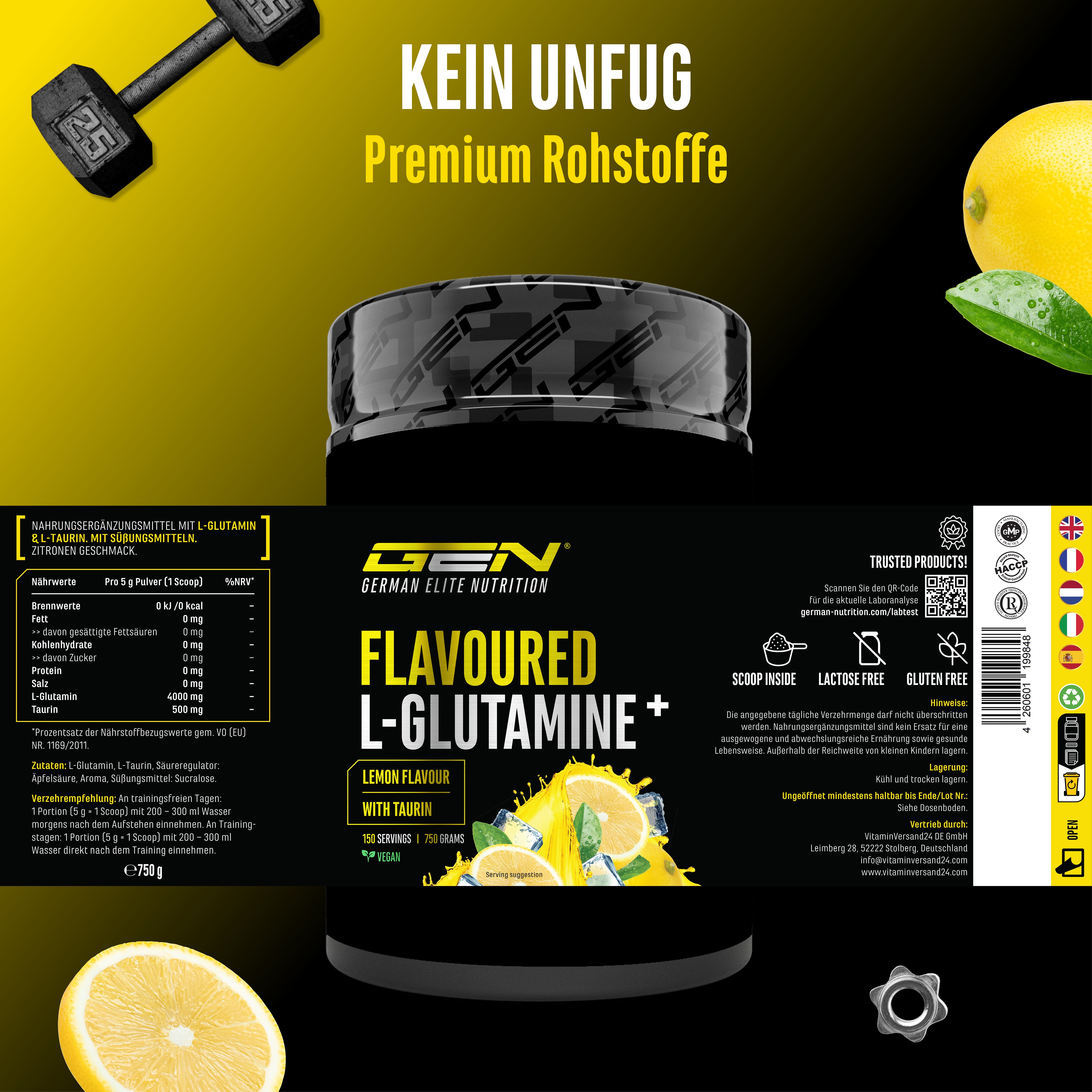 L-Glutamin Pulver Flavoured