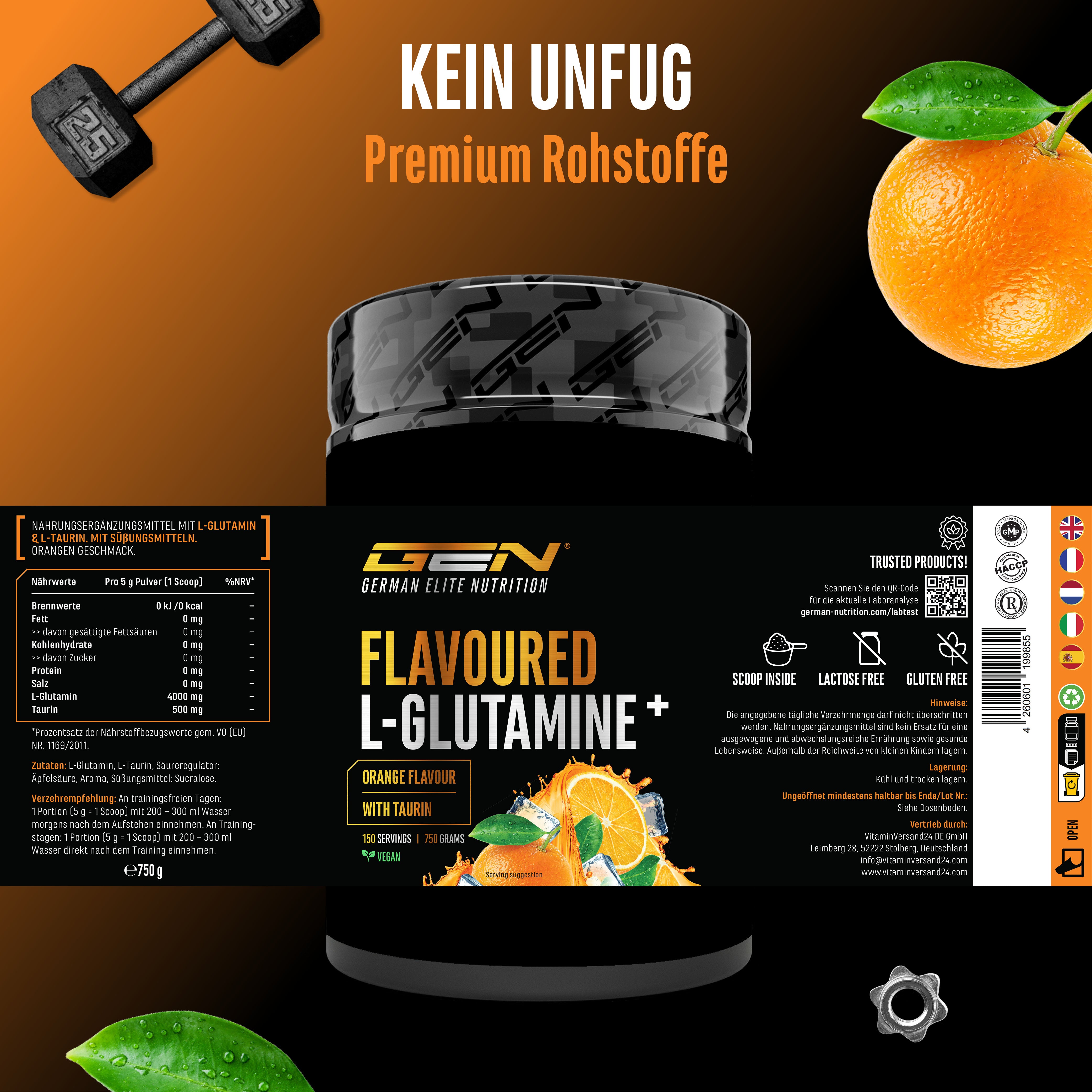 L-Glutamin Pulver Flavoured