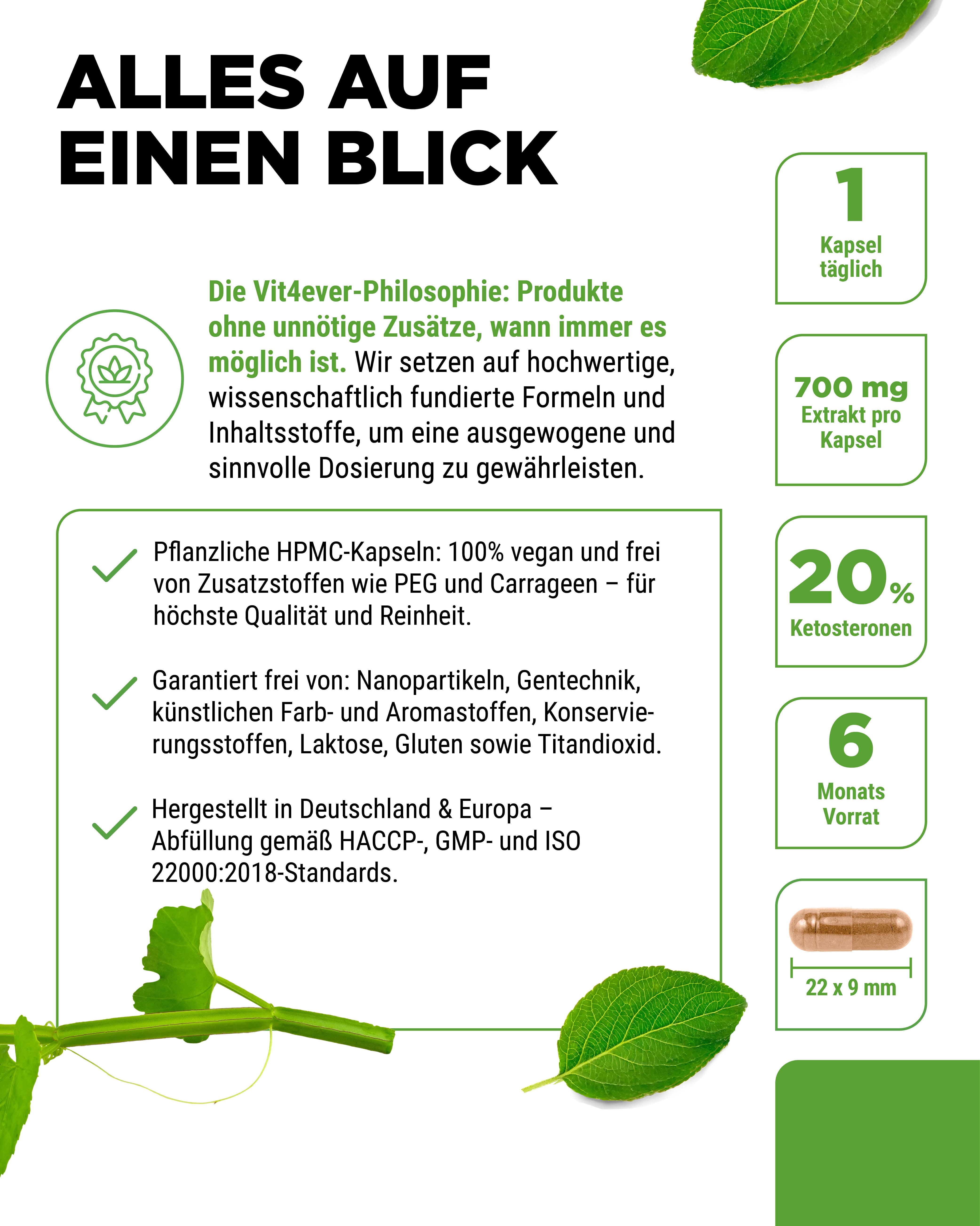 Cissus Quadrangularis - 725 mg Extract - 40% Ketosterones