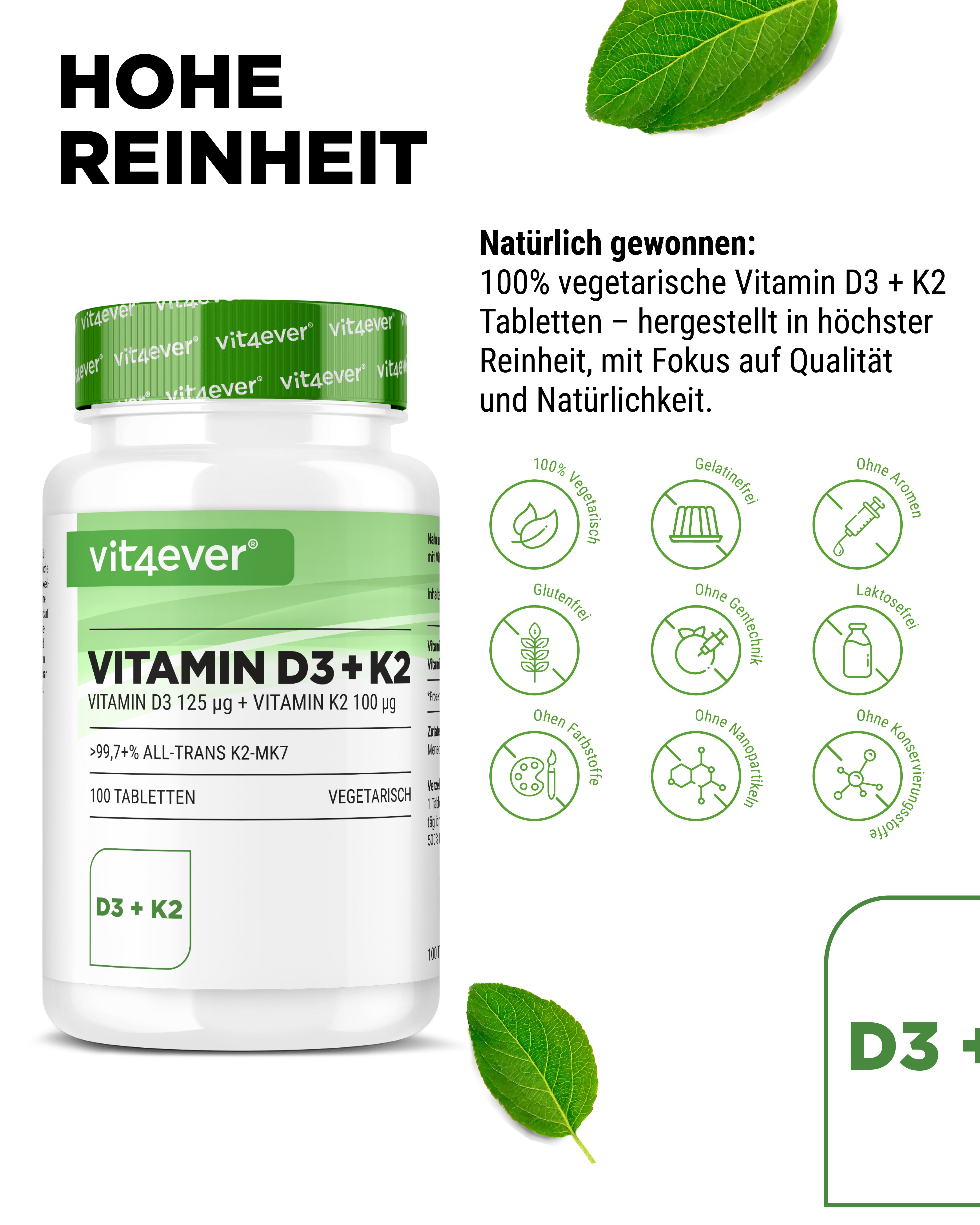 Vitamin D3 5.000 I.E. + Vitamin K2 100 mcg