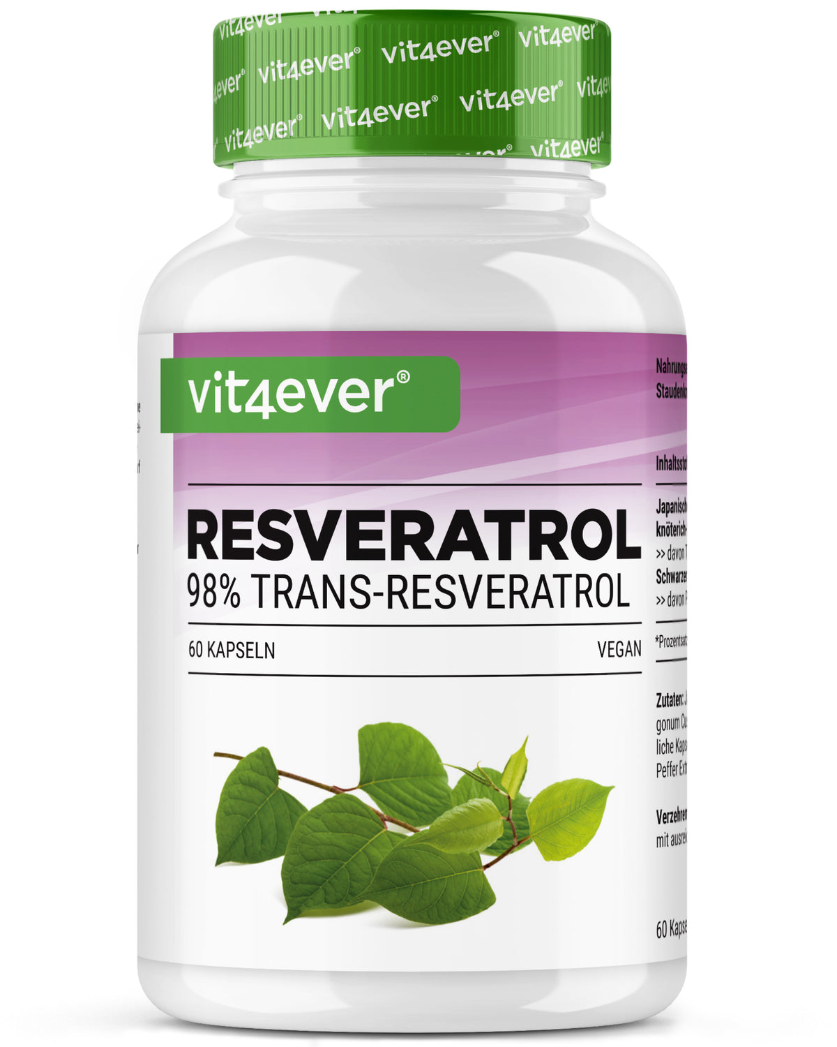 Resveratrol - 500 mg - 98% Trans-Resveratrol
