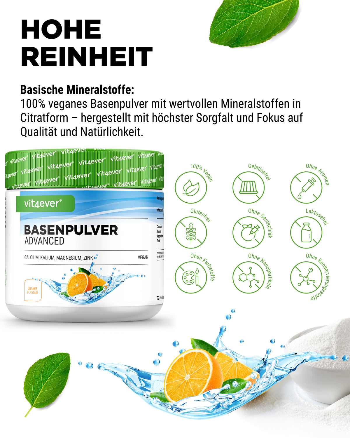 Basenpulver Advanced - 100% organischen Basen auf Citratbasis