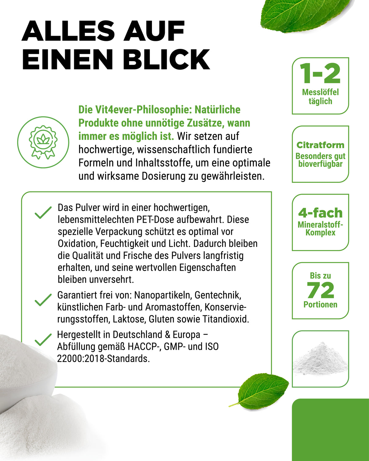 Basenpulver Advanced - 100% organischen Basen auf Citratbasis