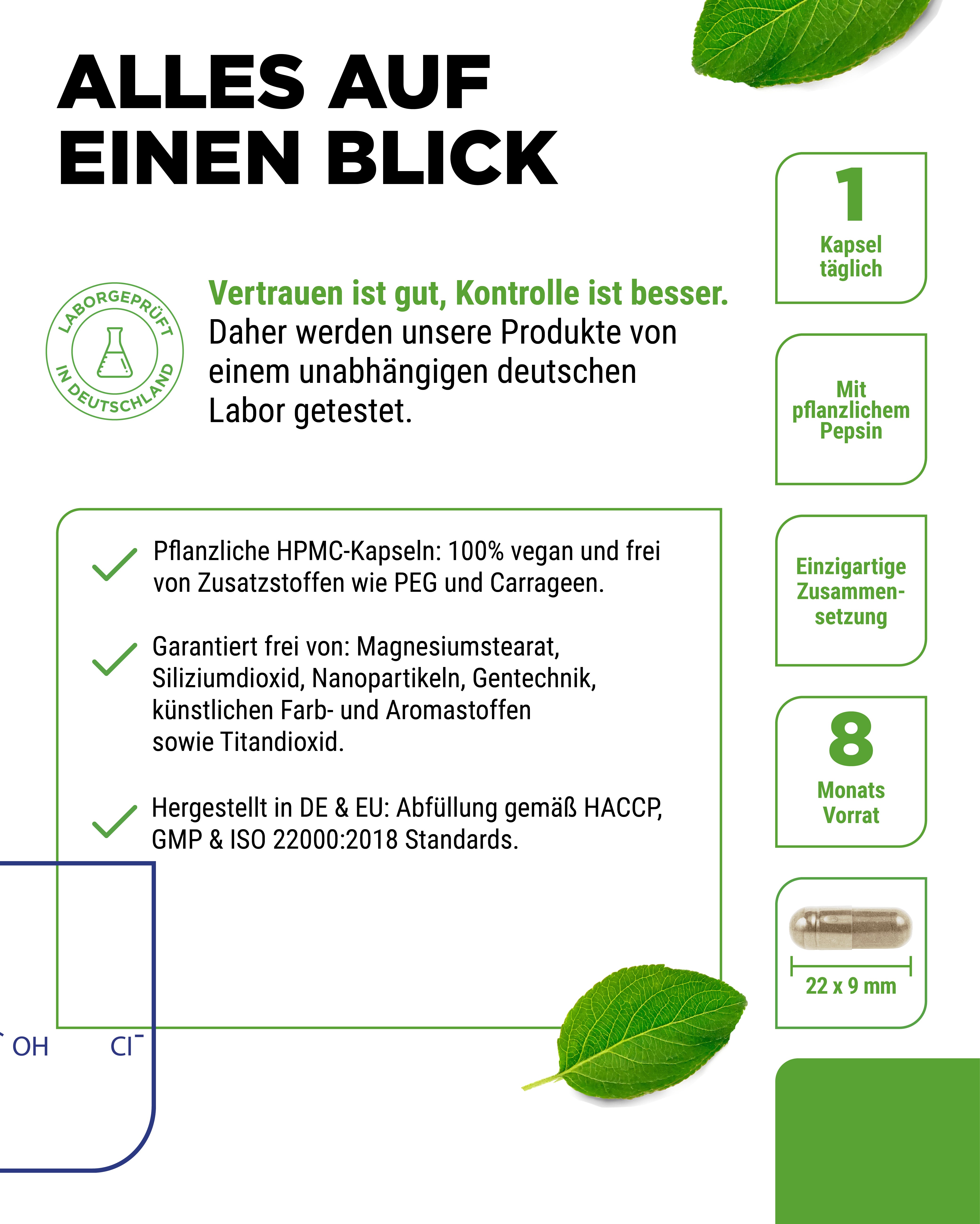 Bétaïne HCL, 240 gélules à 695 mg avec pepsine + extrait de gentiane