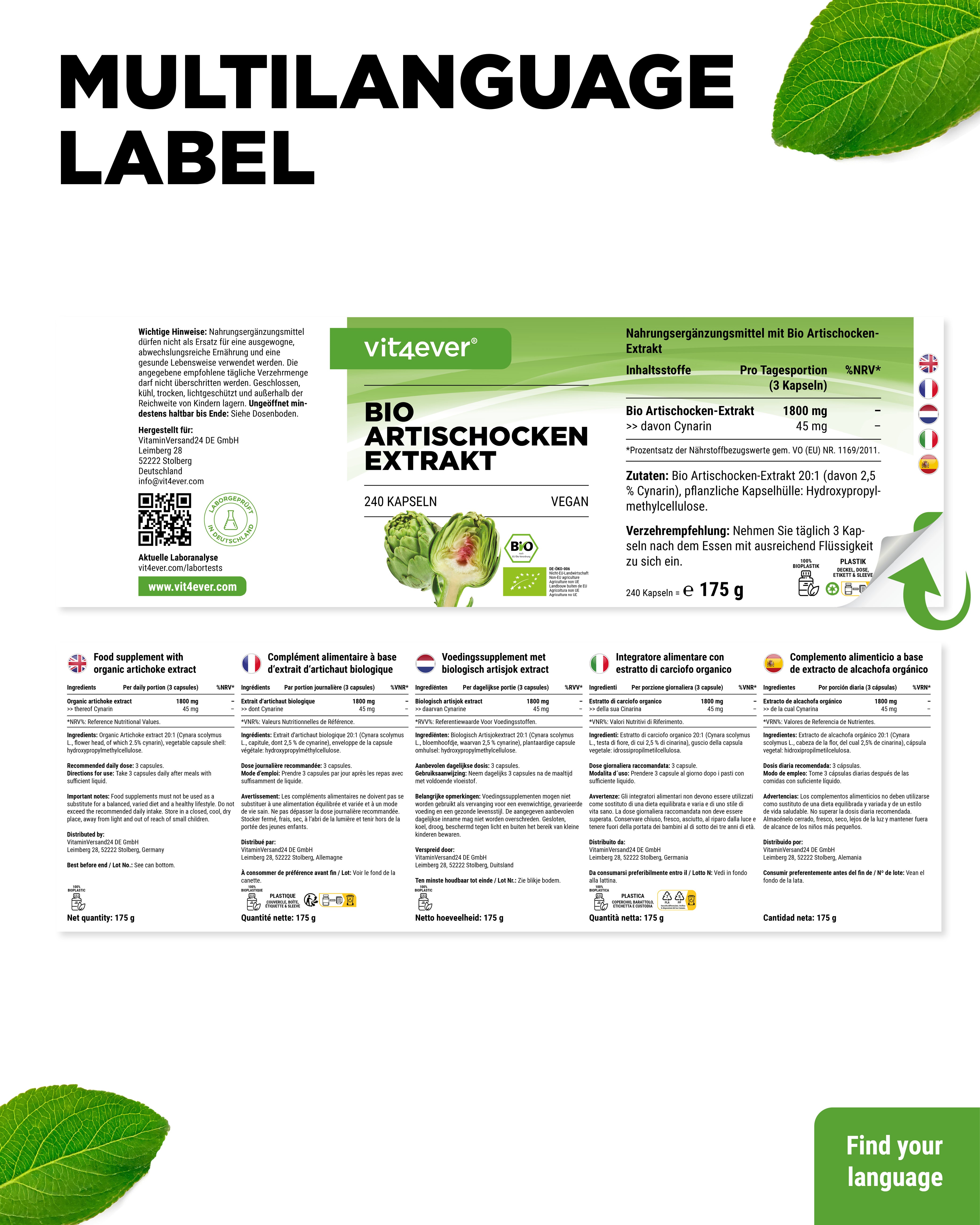 Bio Artischocken Extrakt - 2,5% Cynarin