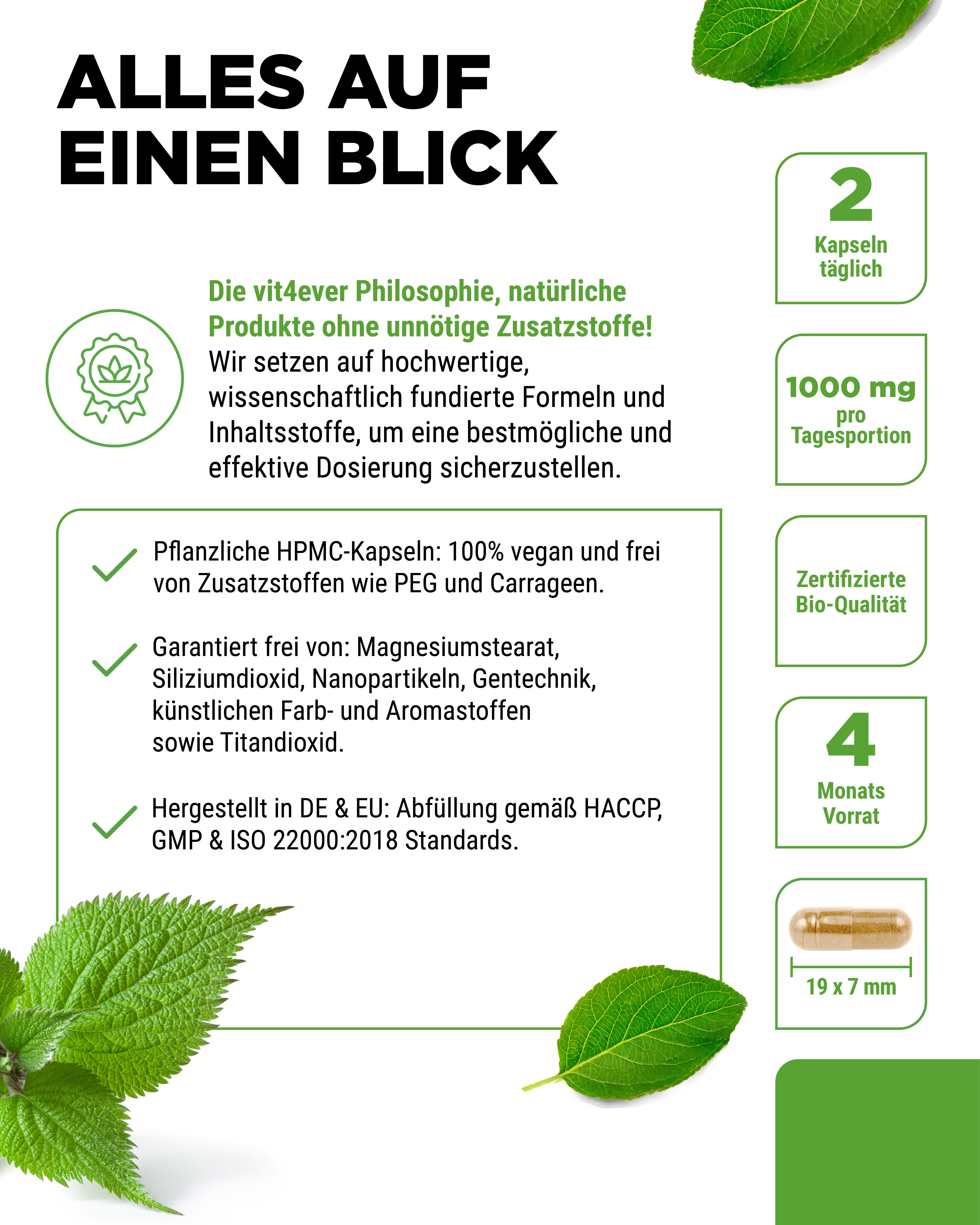 Bio Brennnessel Extrakt - 500 mg