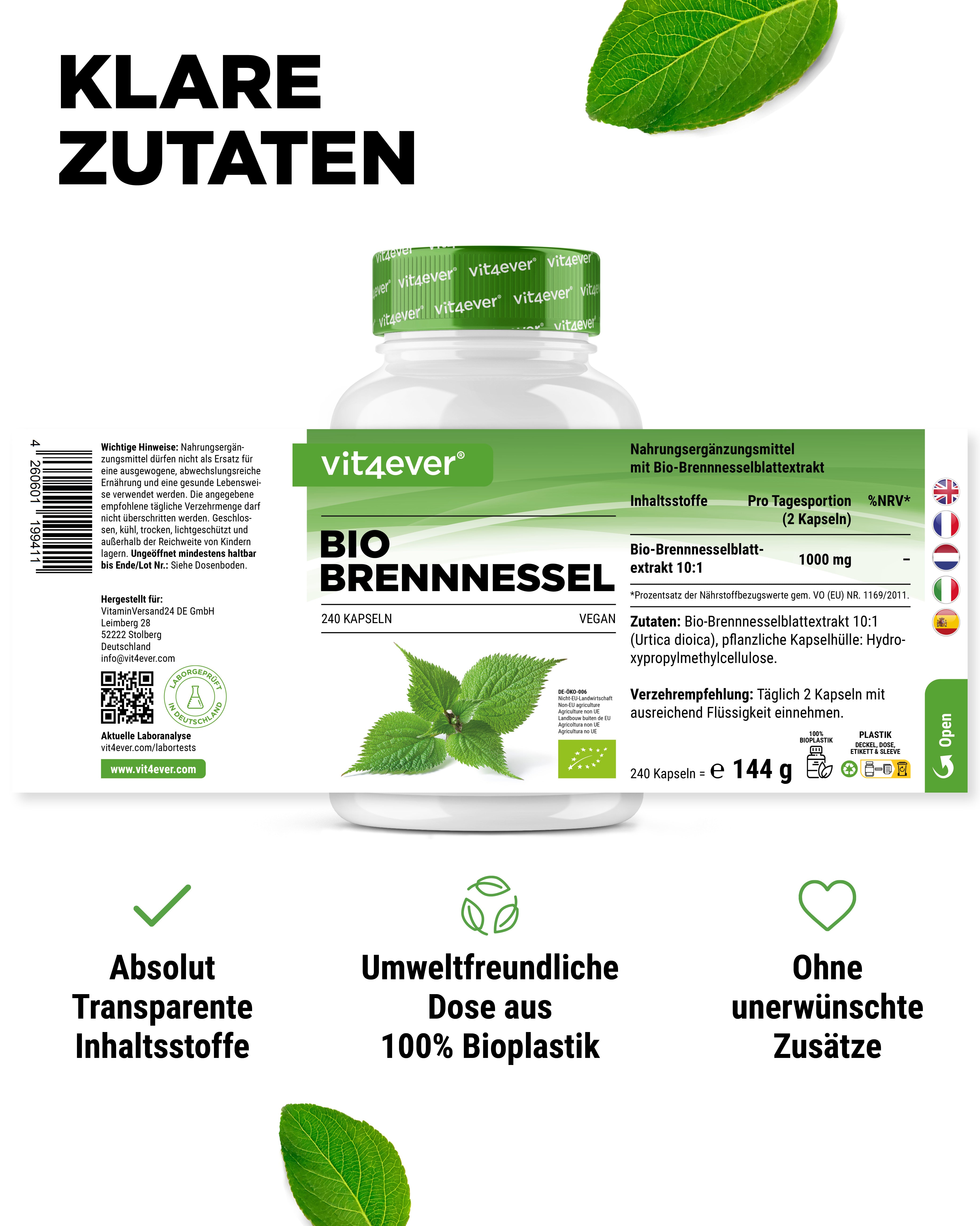 Bio Brennnessel Extrakt - 500 mg