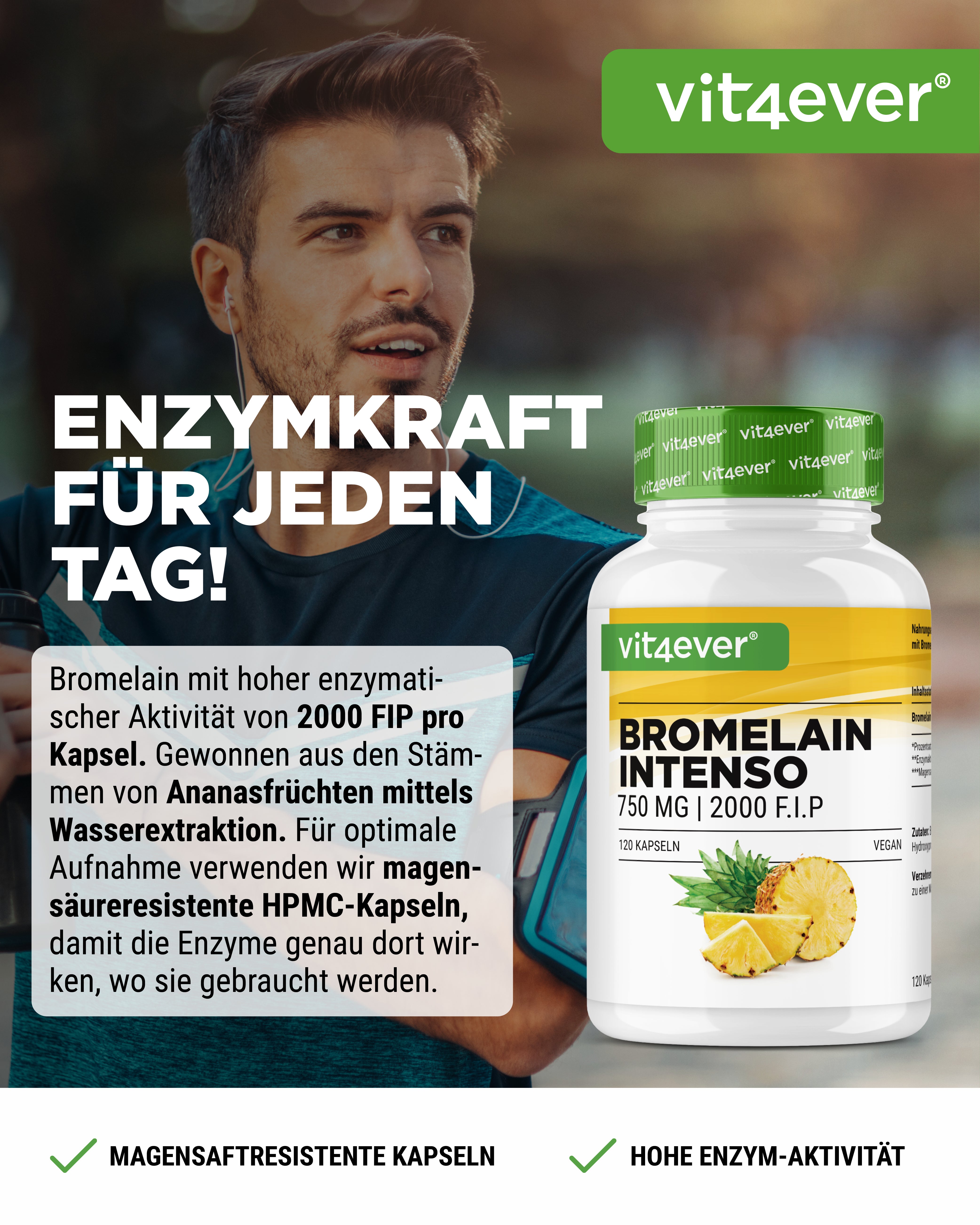 Bromelain Intenso - 750 mg (2000 F.I.P)
