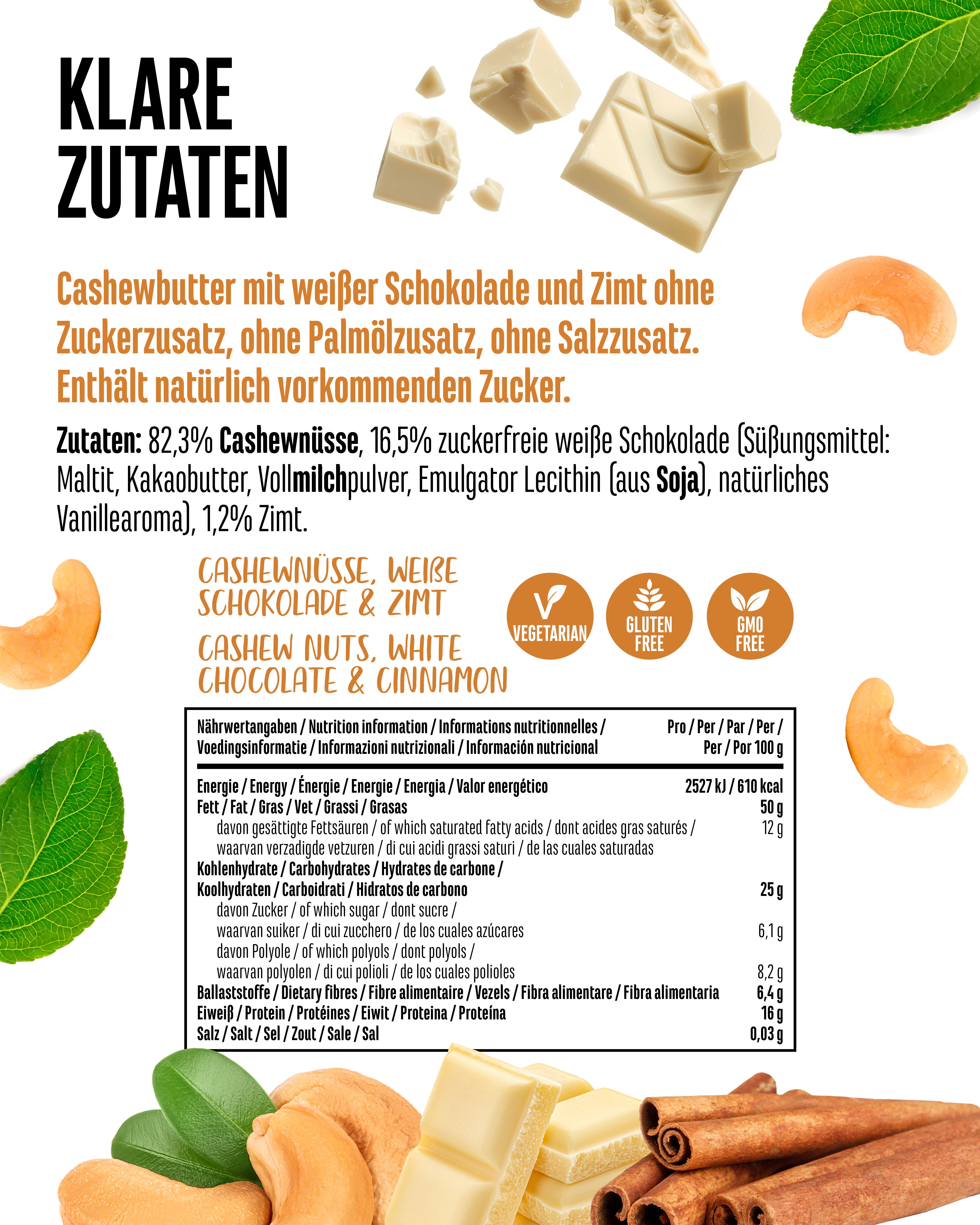 Cashew Butter - White Chocolate & Cinnamon, 1000 g