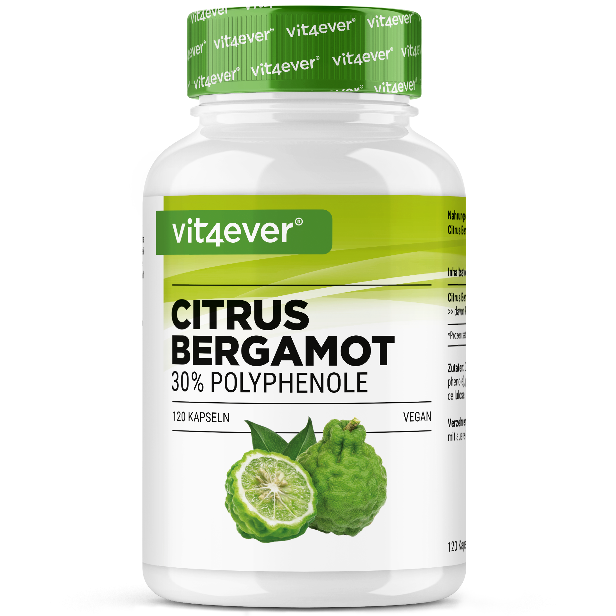 Bergamota Cítrica, 30% Polifenoles - 120 Cápsulas