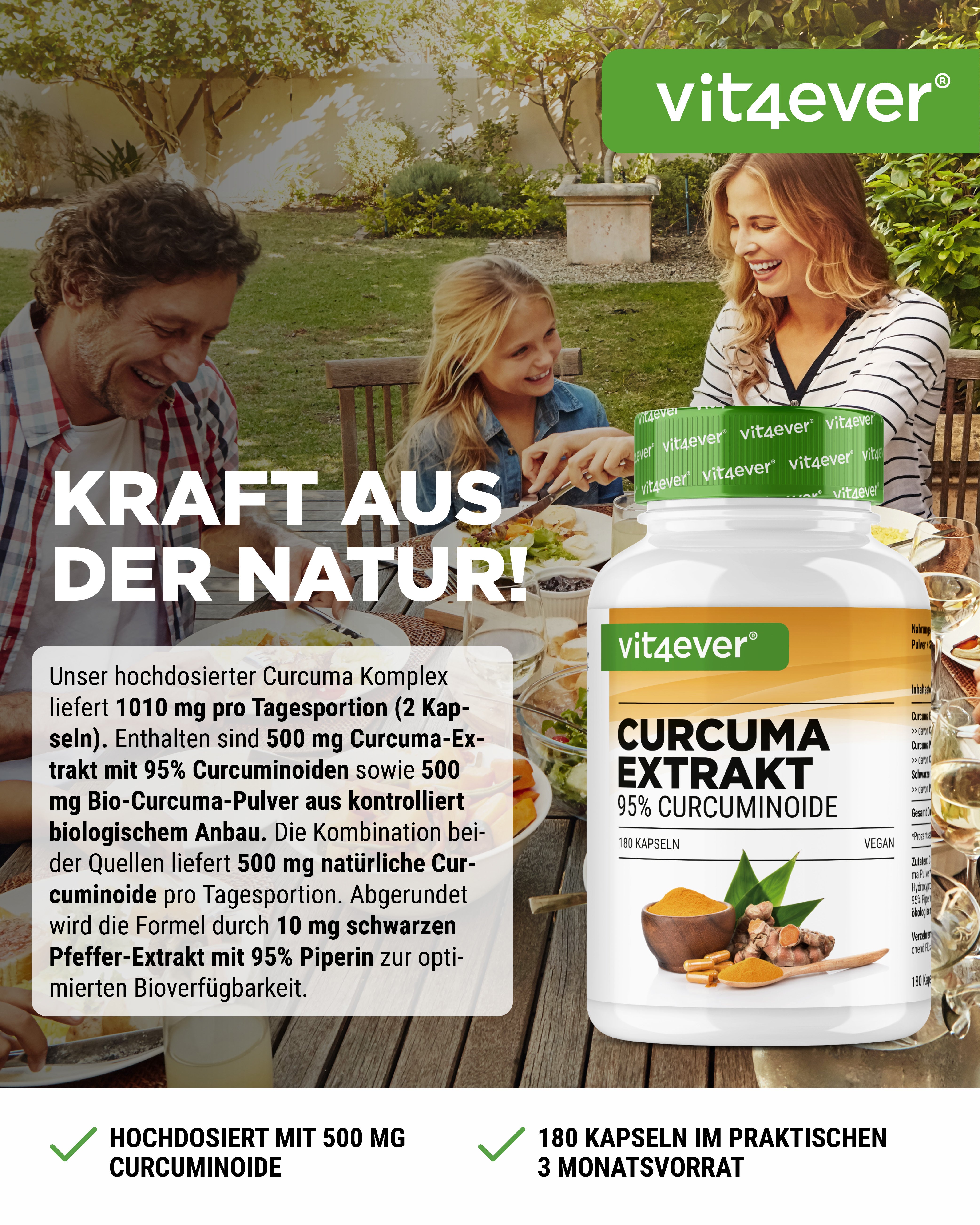 Intensywny ekstakt kurkumy - 180 kapsułek