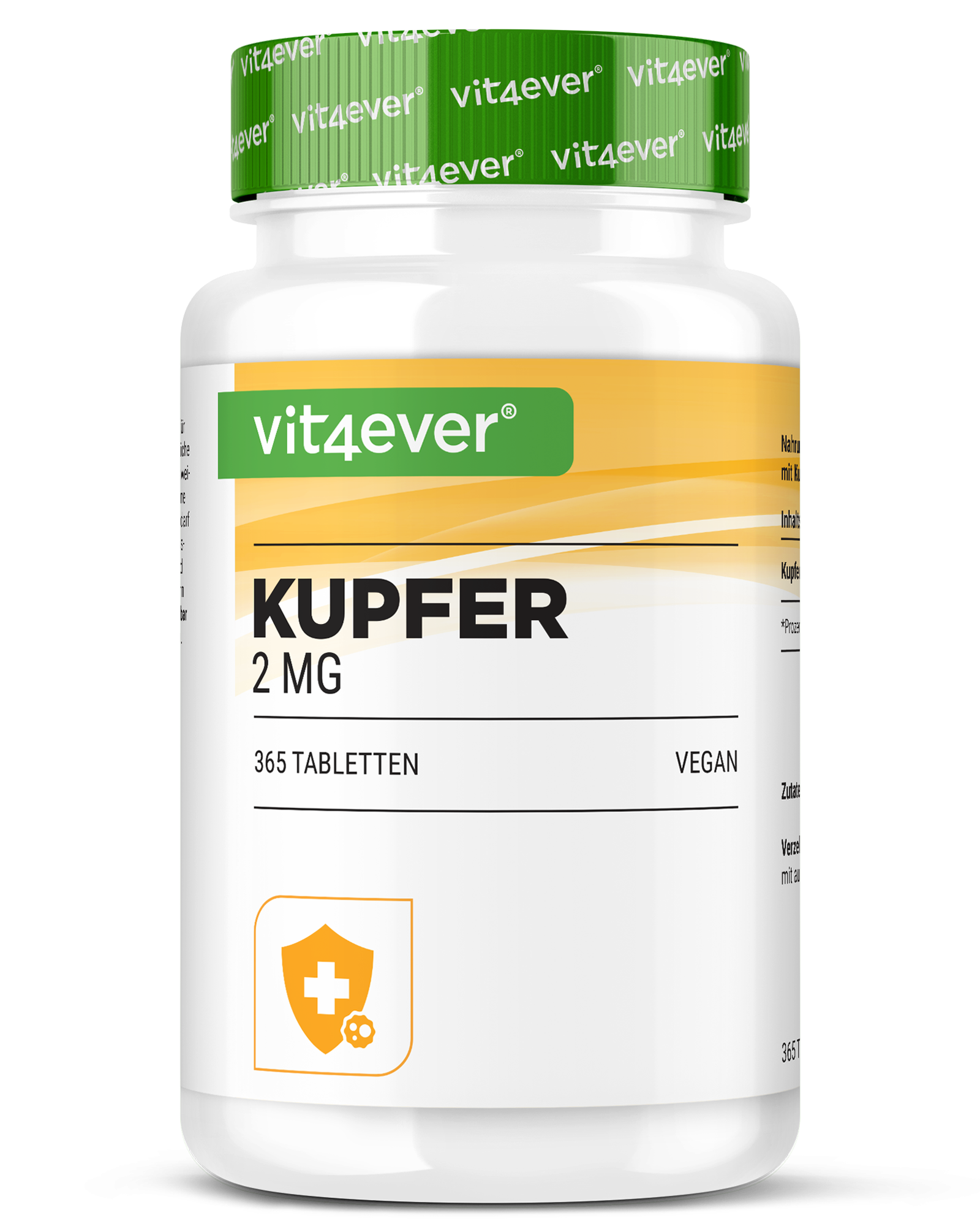 Kupfer 365 - 2 mg - Kupfergluconatt - 365 Tabletten