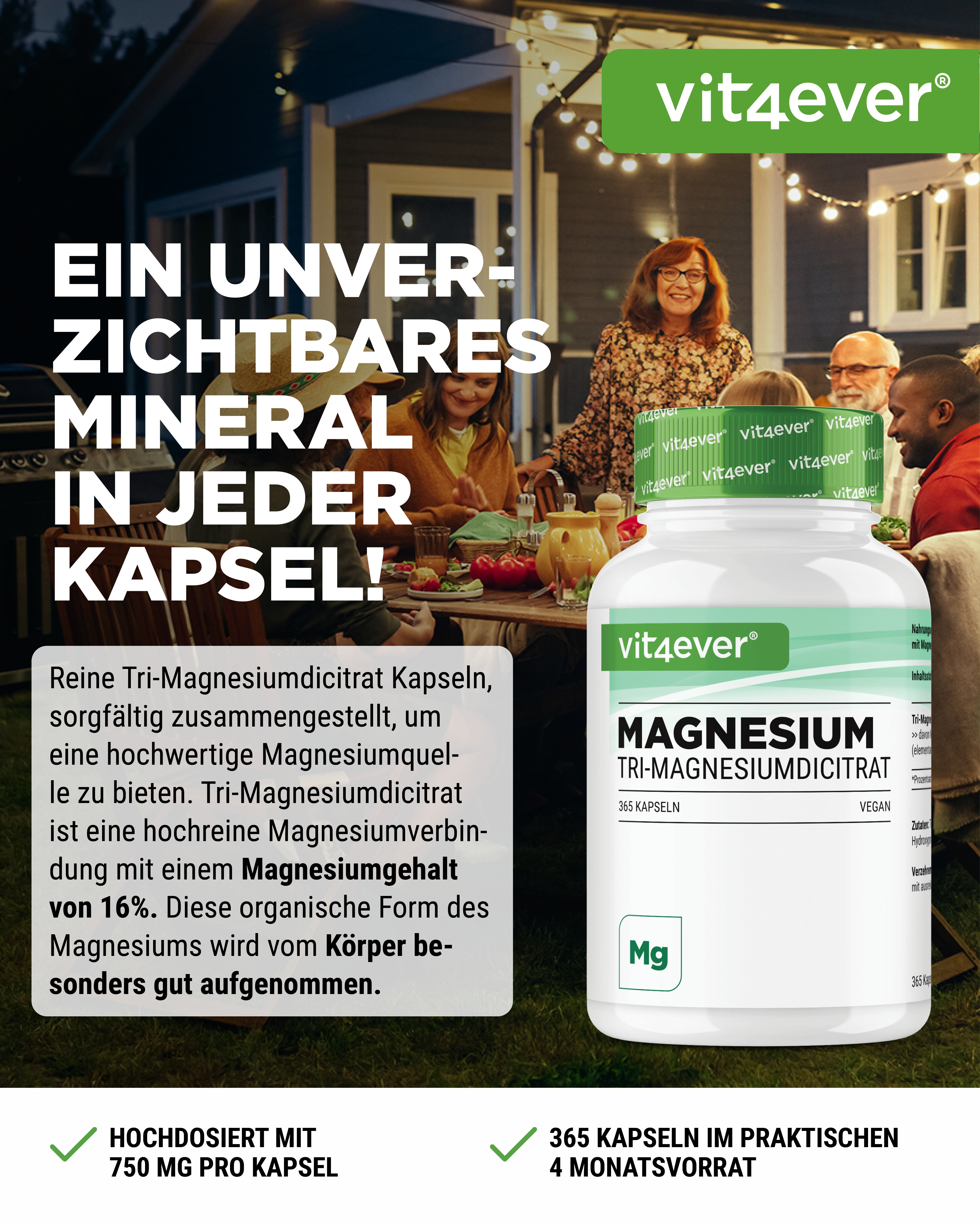 Tri-Magnesiumcitraat - 365 capsules