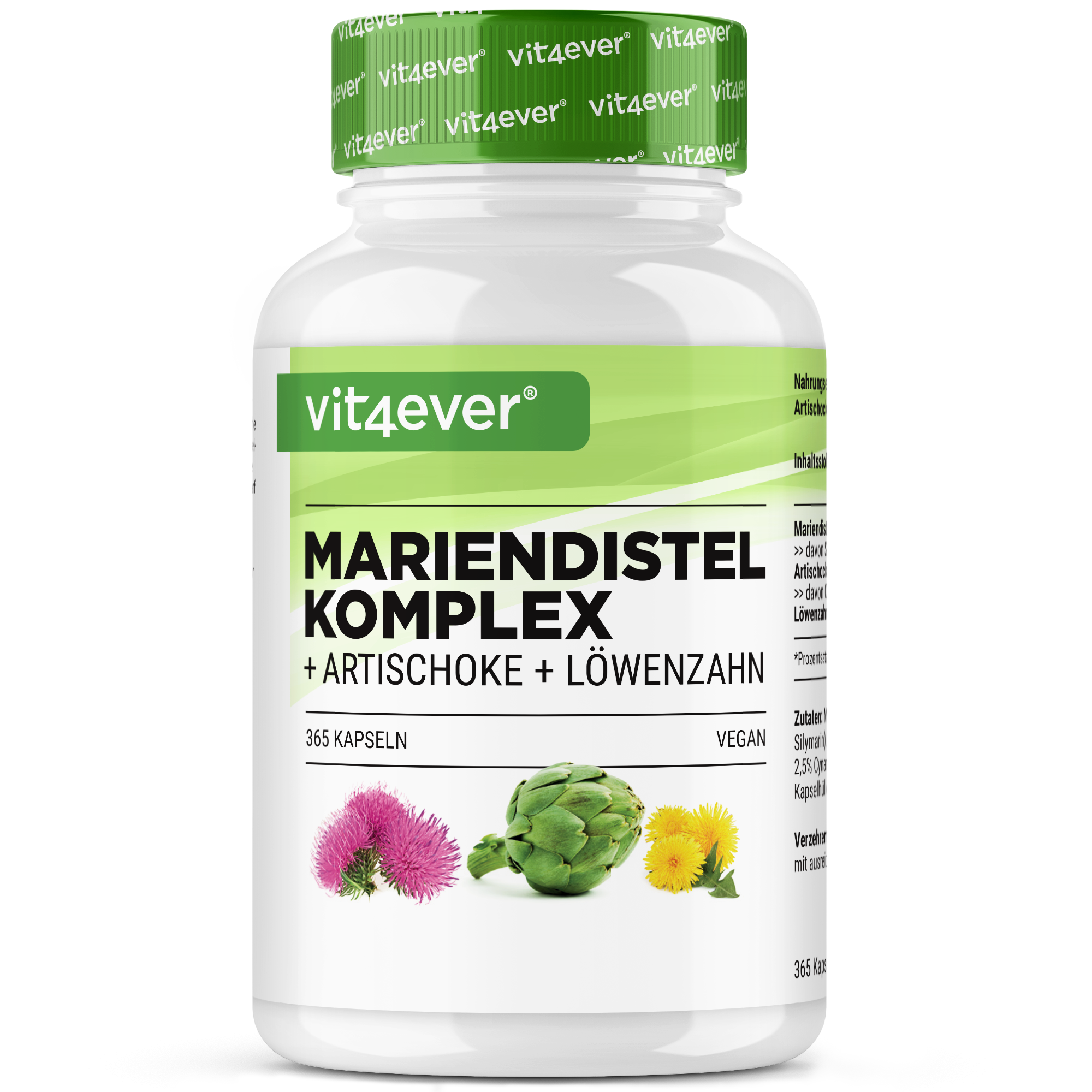 Complejo de Cardo Mariano, Alcachofa y Diente de León - 365 Cápsulas