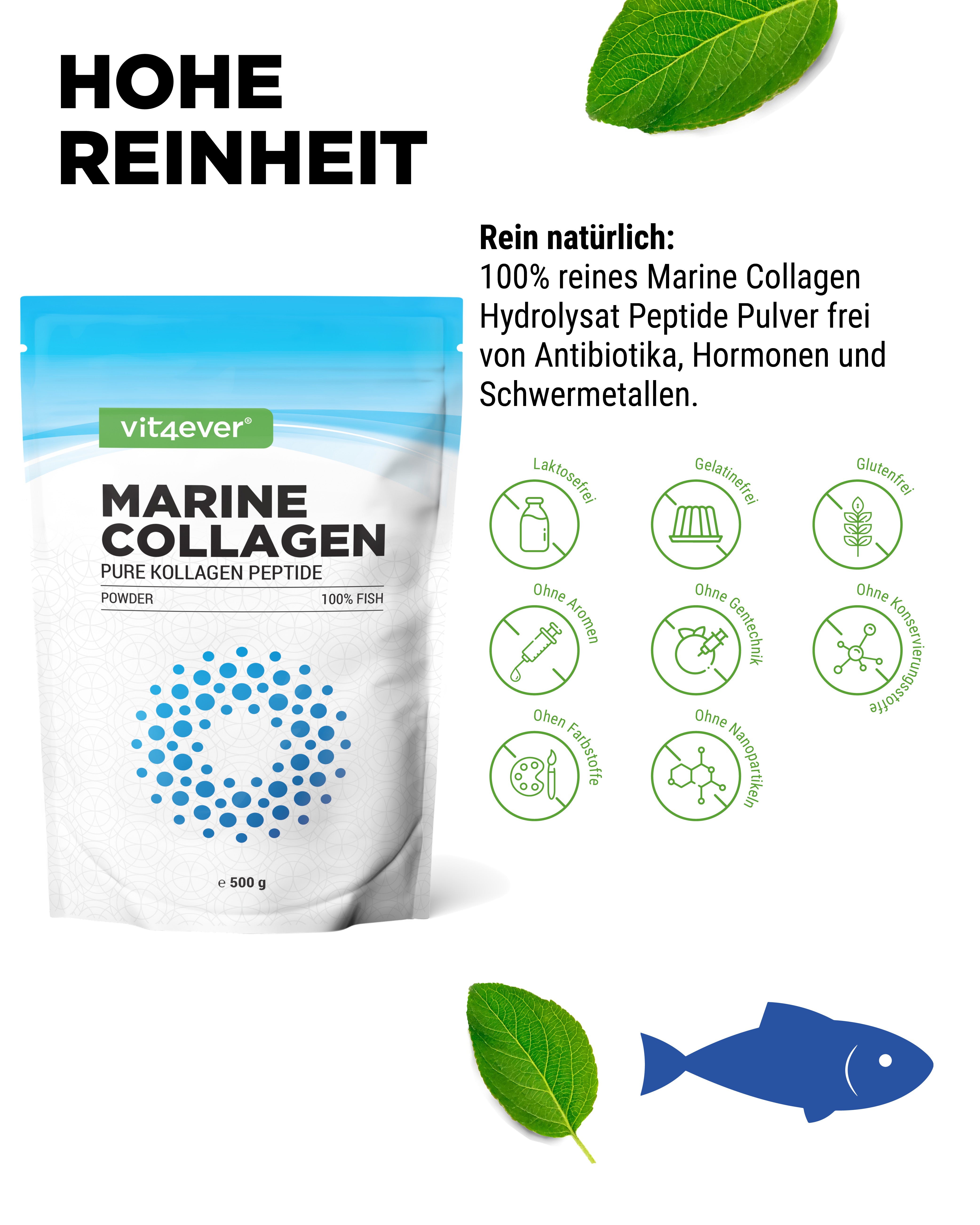 Collagene marino - Collagene di pesce, 500 g