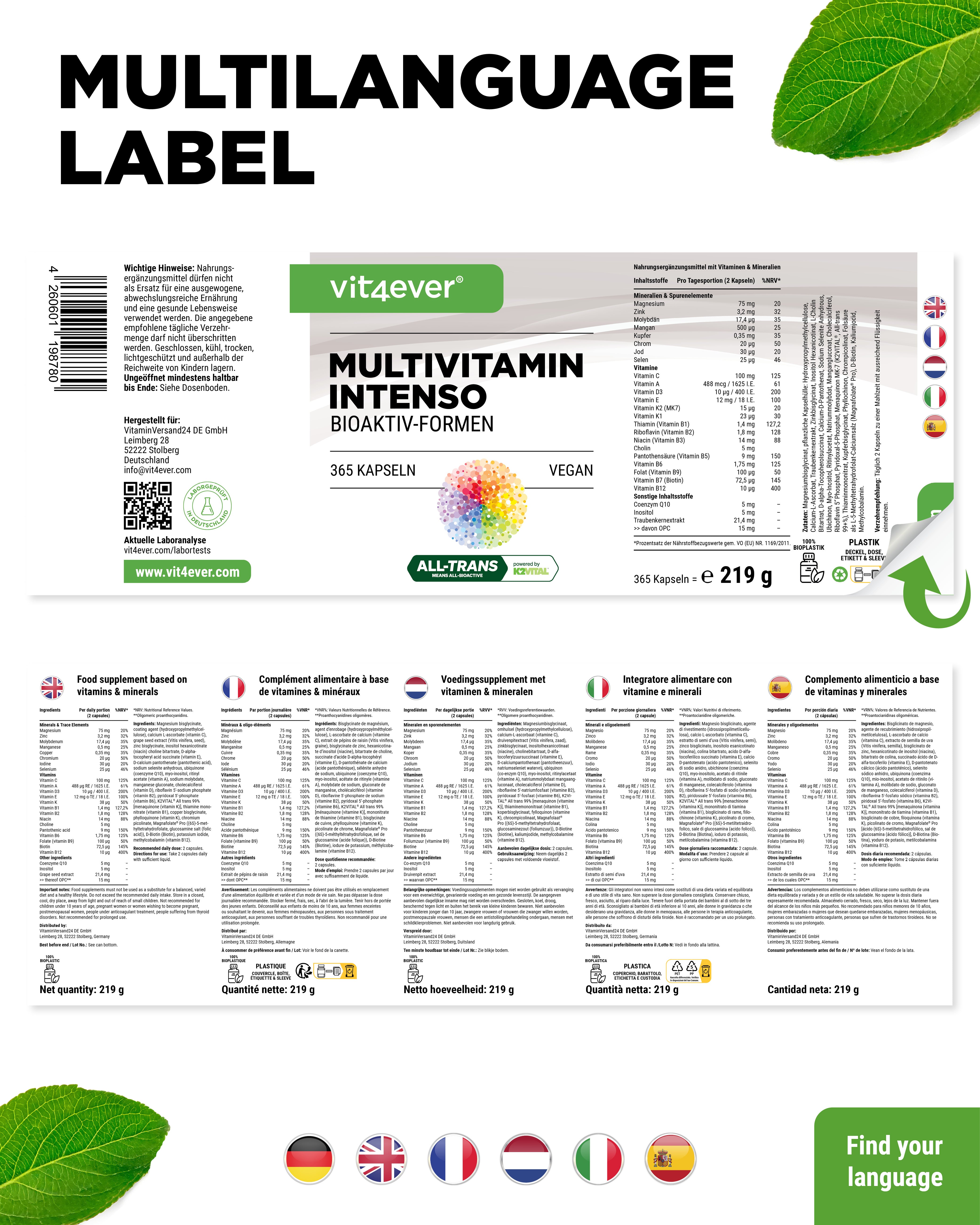 Premium Multiwitamina Intenso - 365 kapsułek