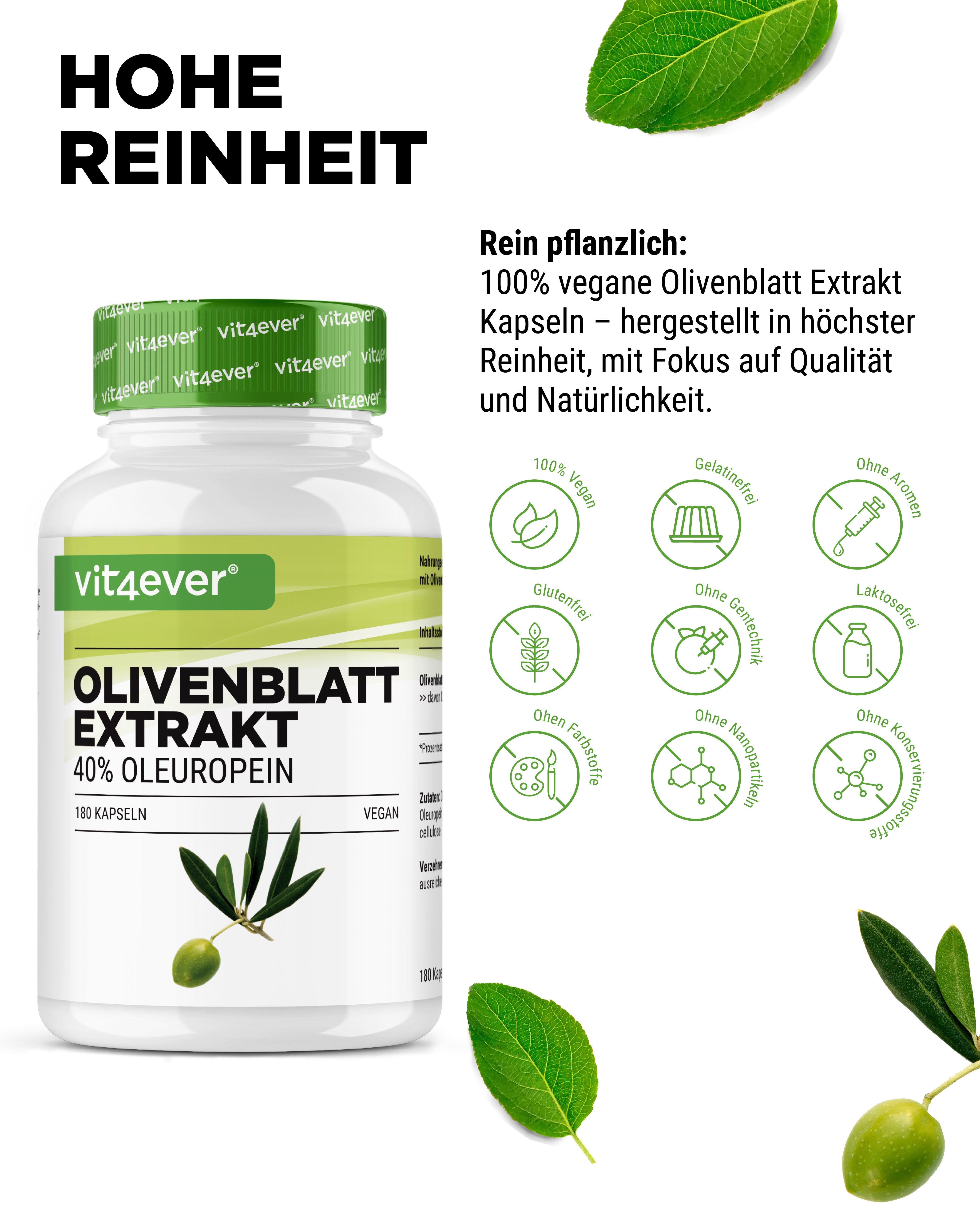 Olivenblatt Extrakt - 40% Oleuropein