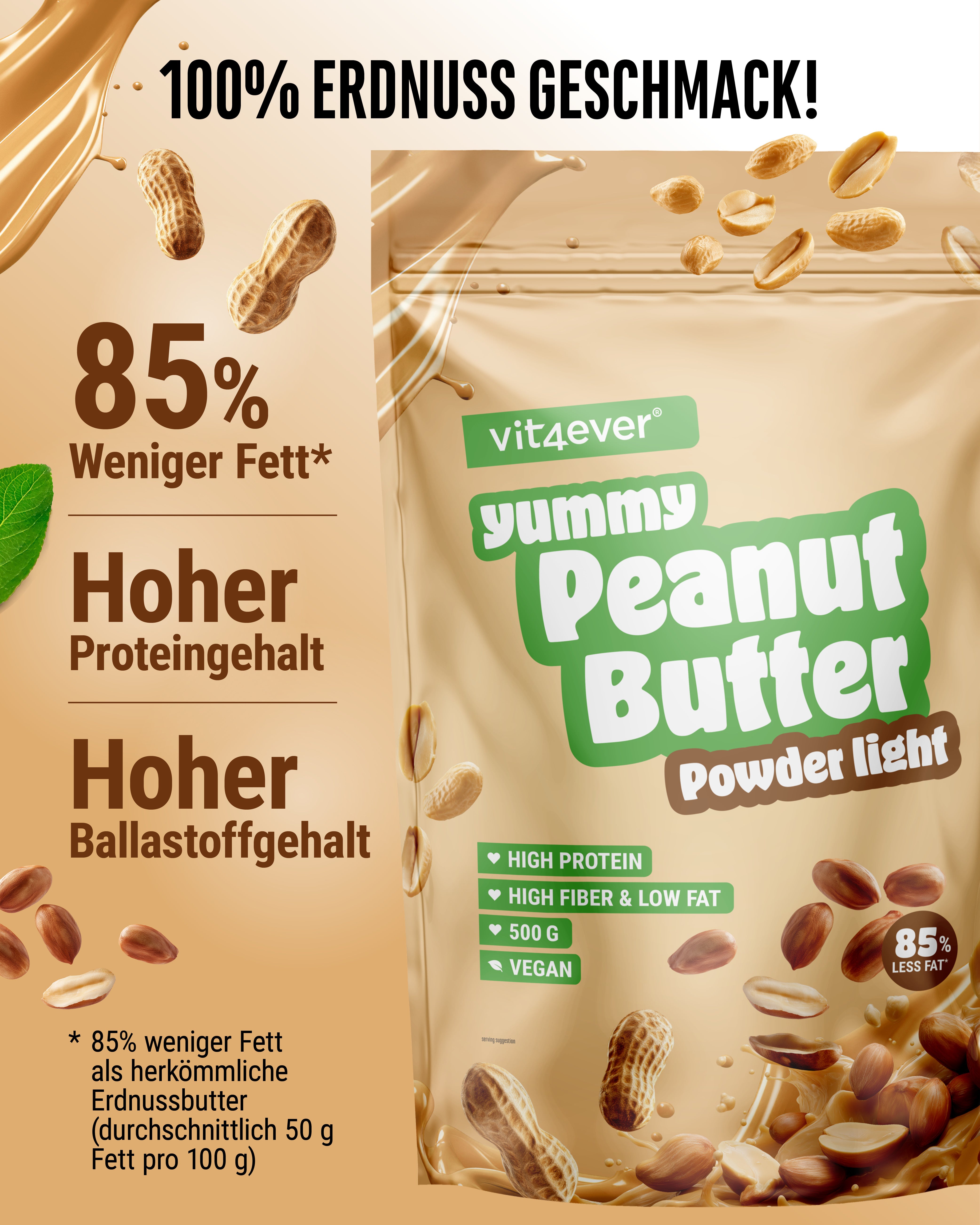 Peanut Butter Light Powder, 500g