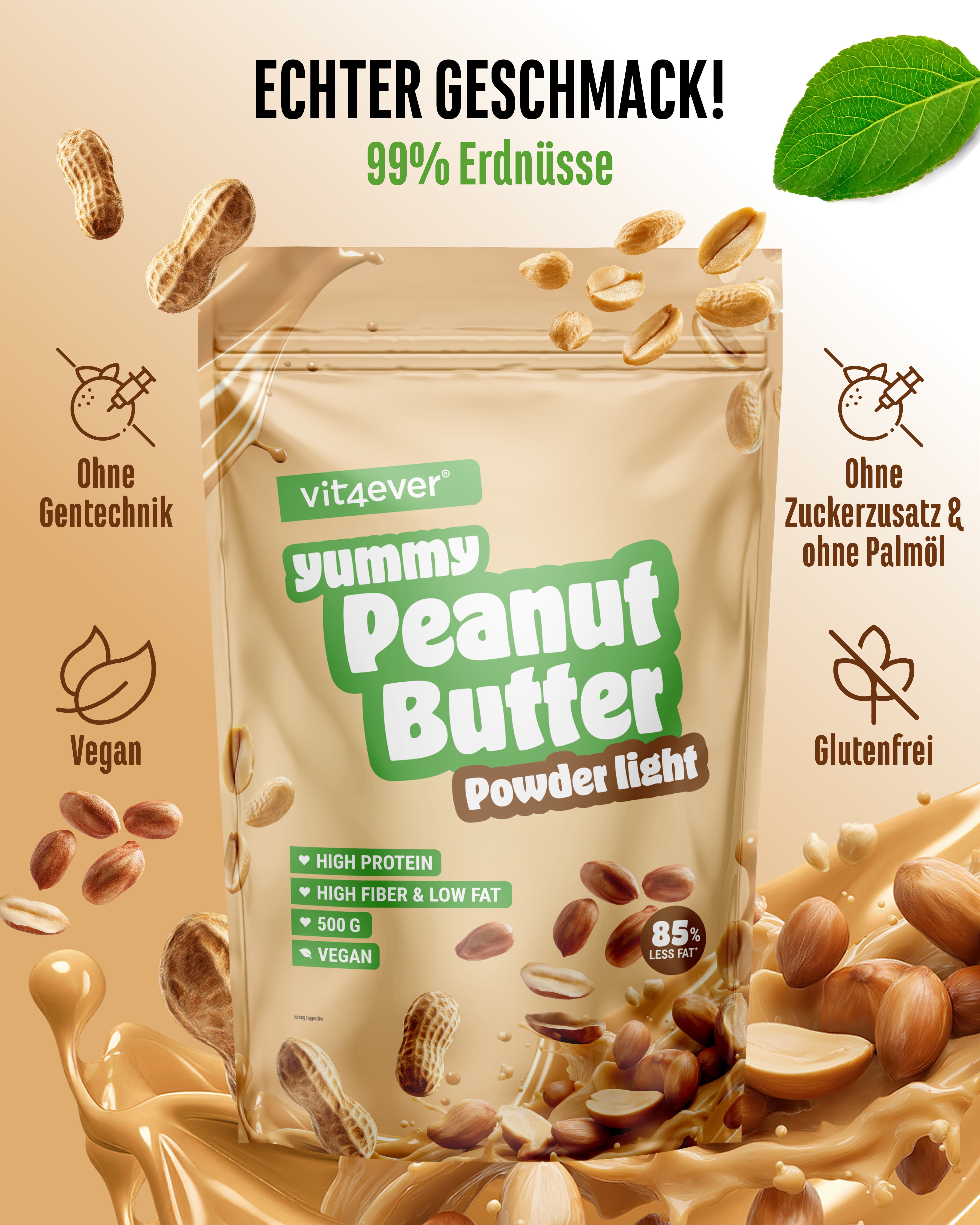 Licht Pindakaspoeder, 500 g