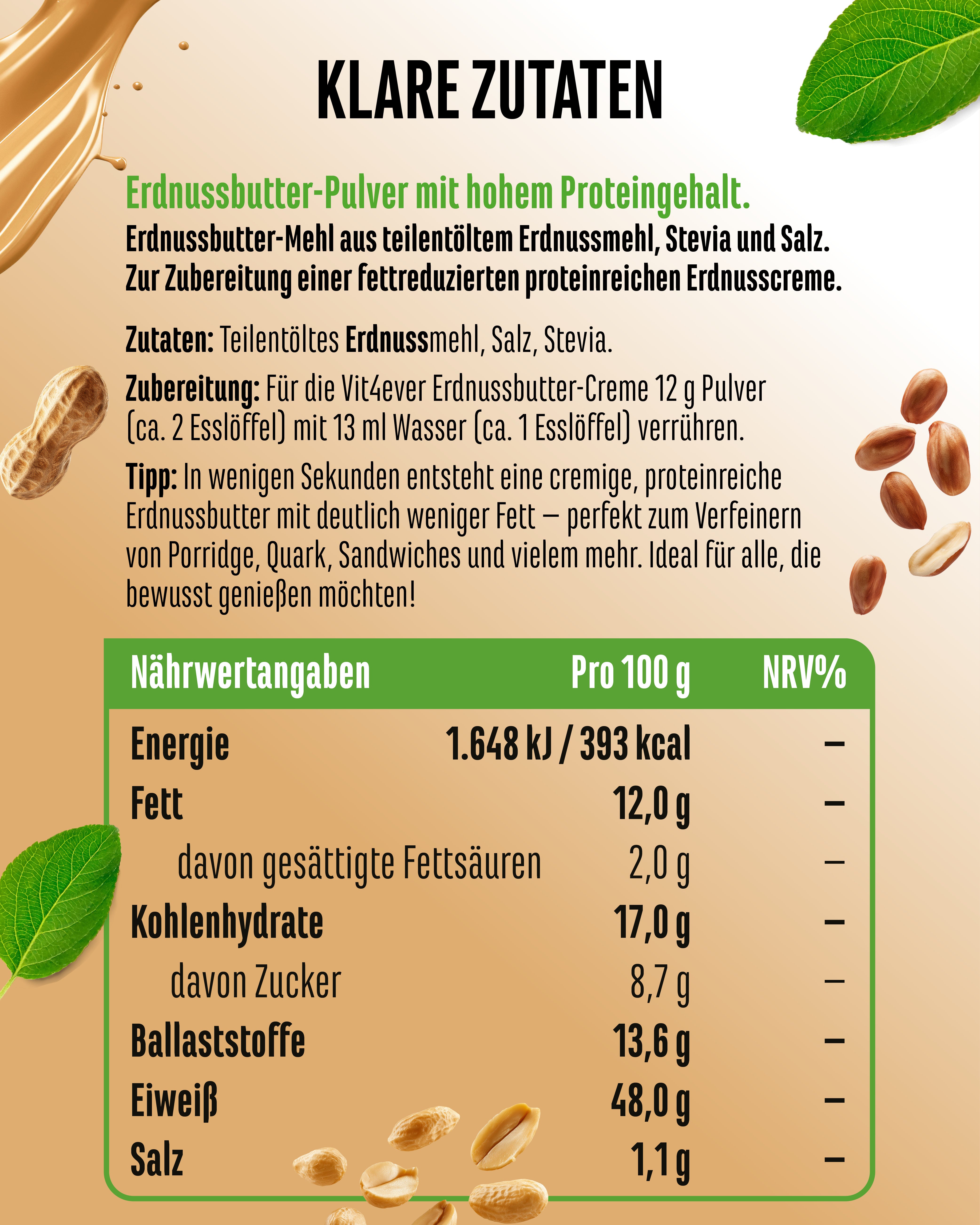 Licht Pindakaspoeder, 500 g