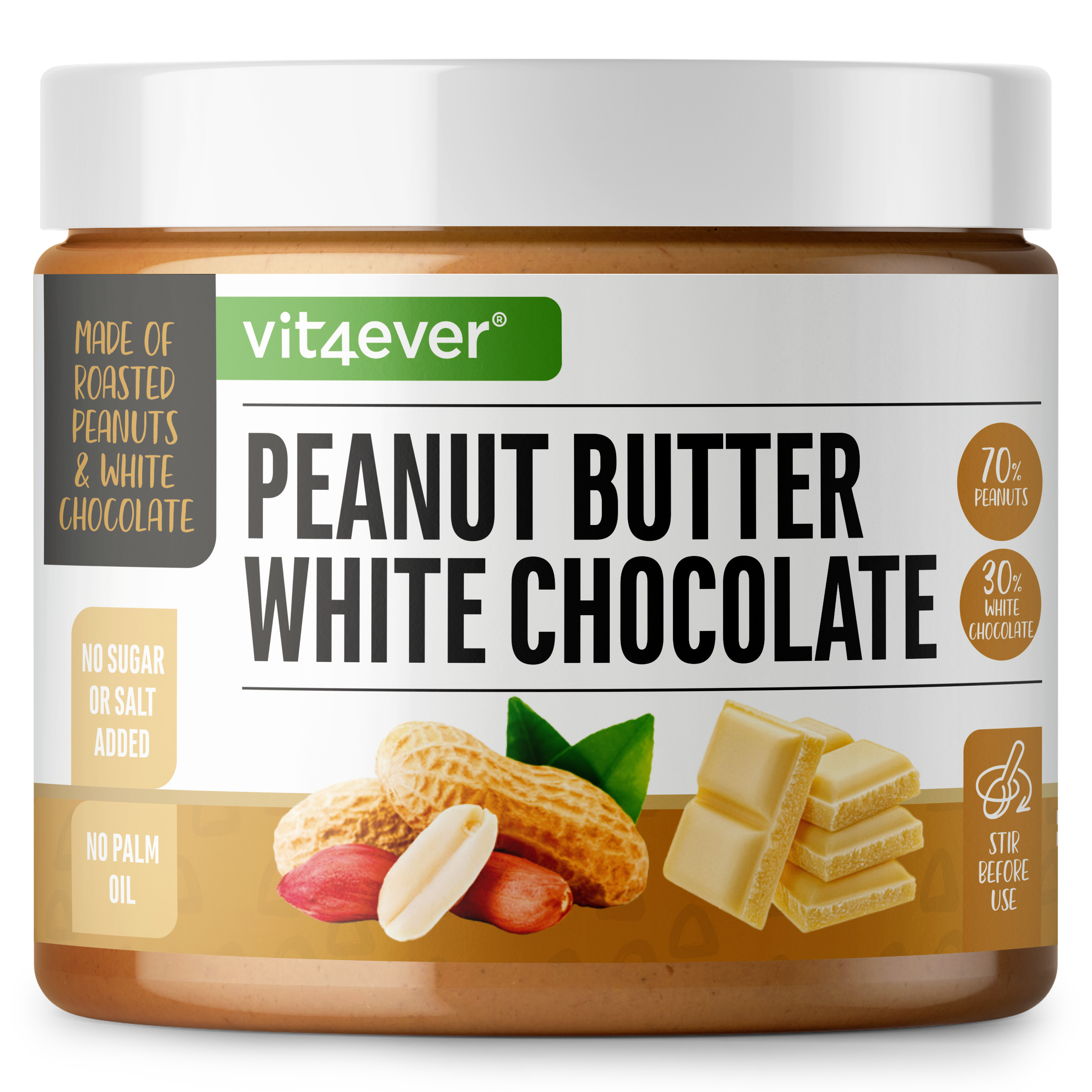 Erdnuss + weiße Schokolade, 500 g