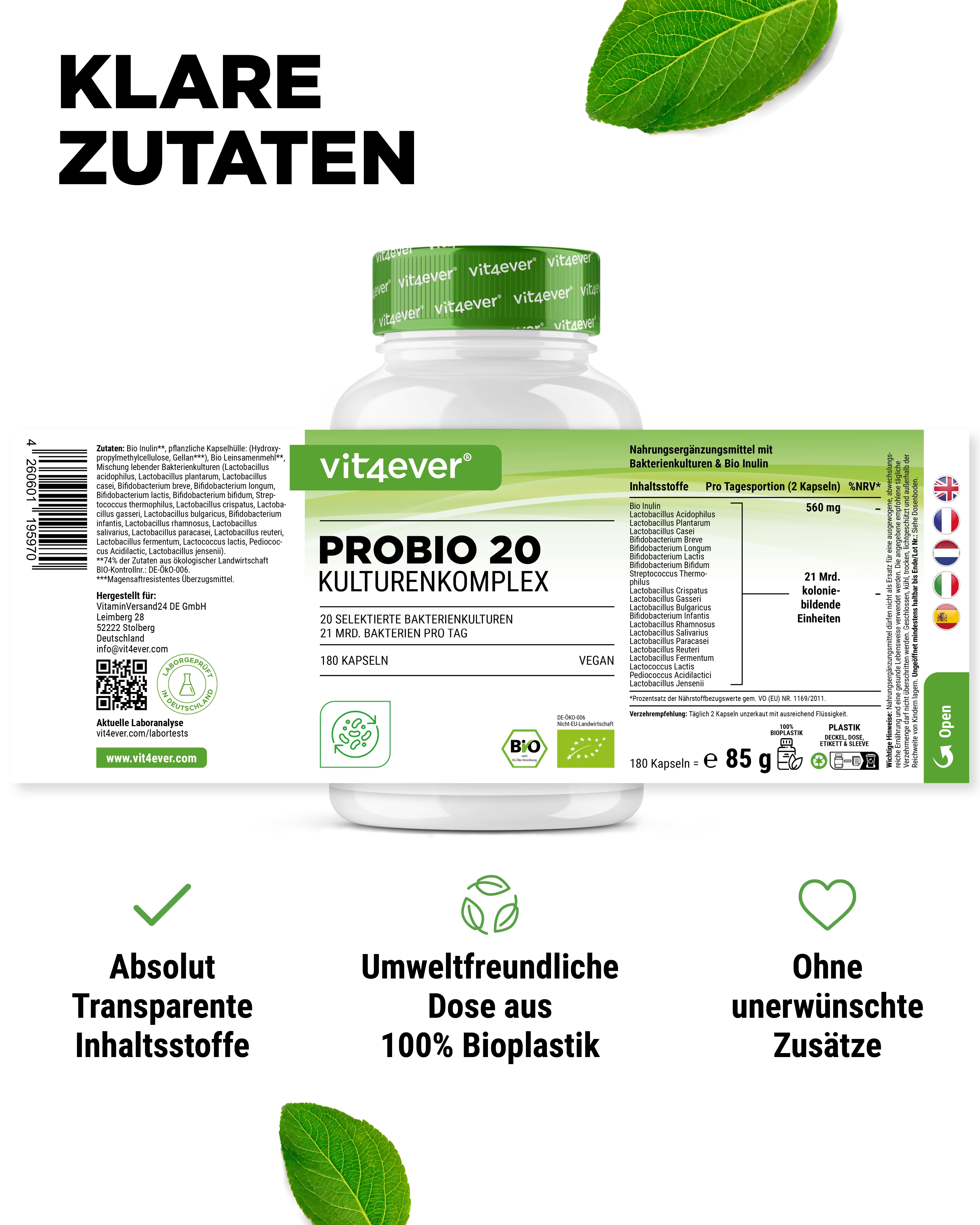 Complexe Probio 20 - 20 souches bactériennes + Inuline