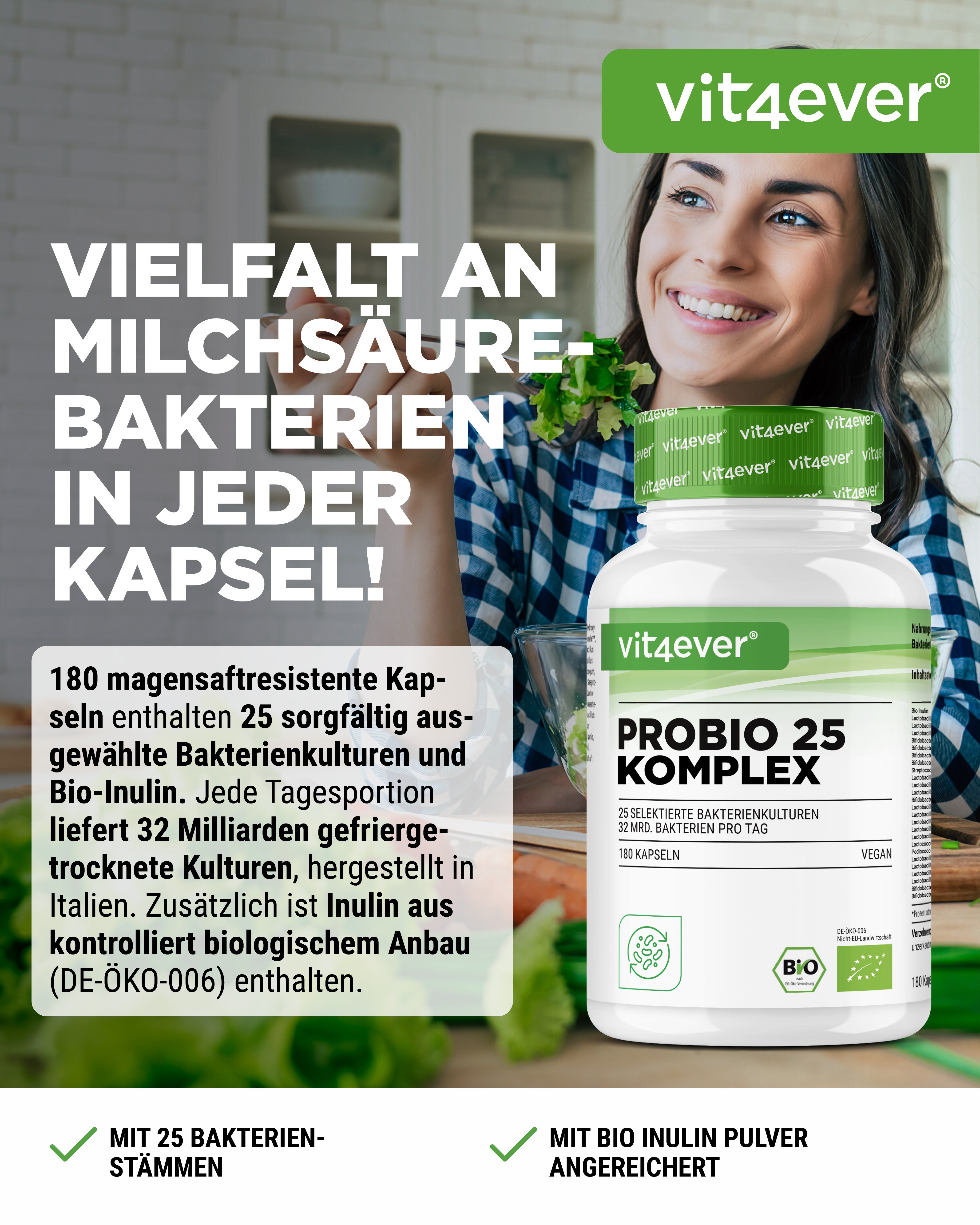 Probio 25 Komplex - 180 Kapseln - 27 Milliarden Darmbakterien