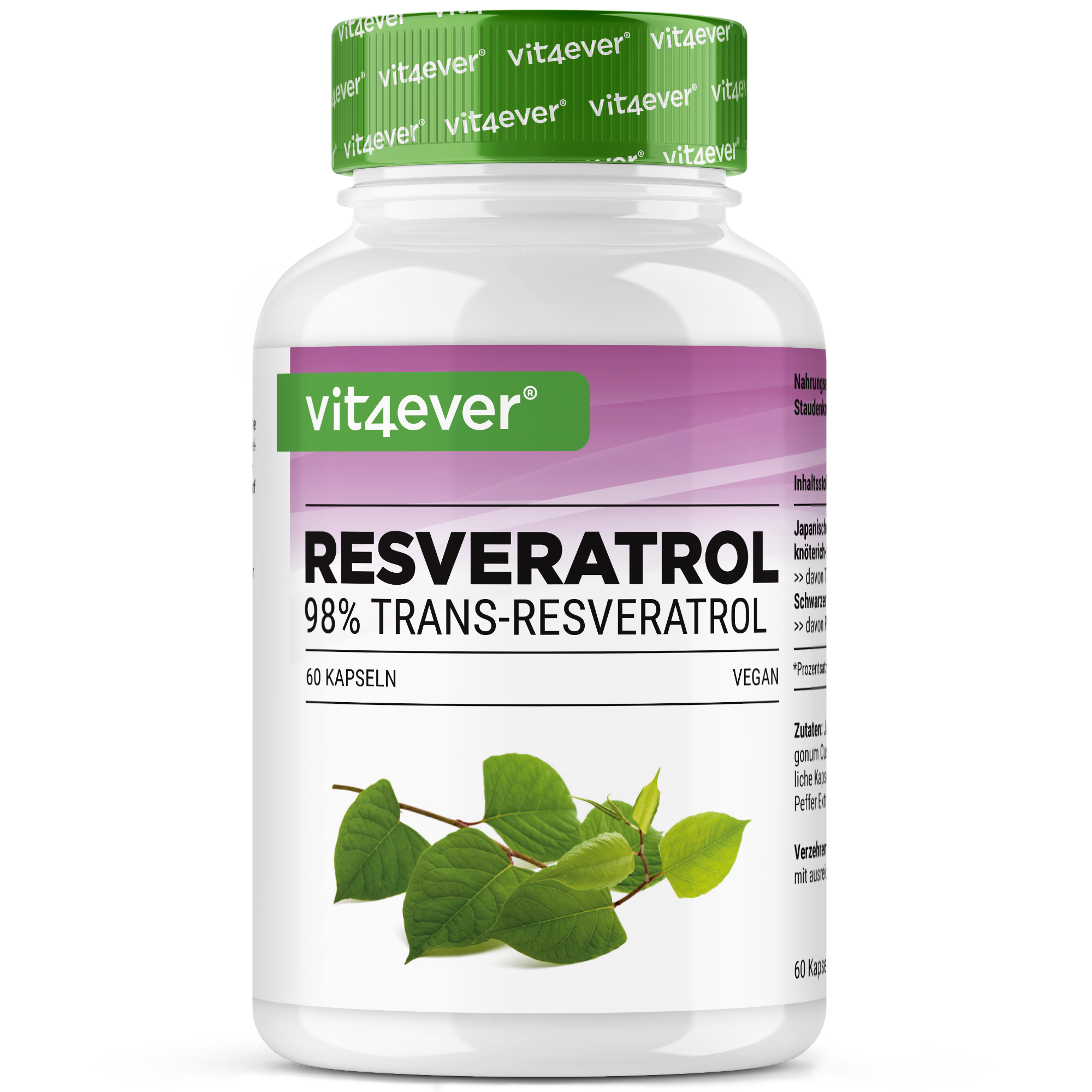 Resveratrolo - 500 mg - 98% Trans-Resveratrolo