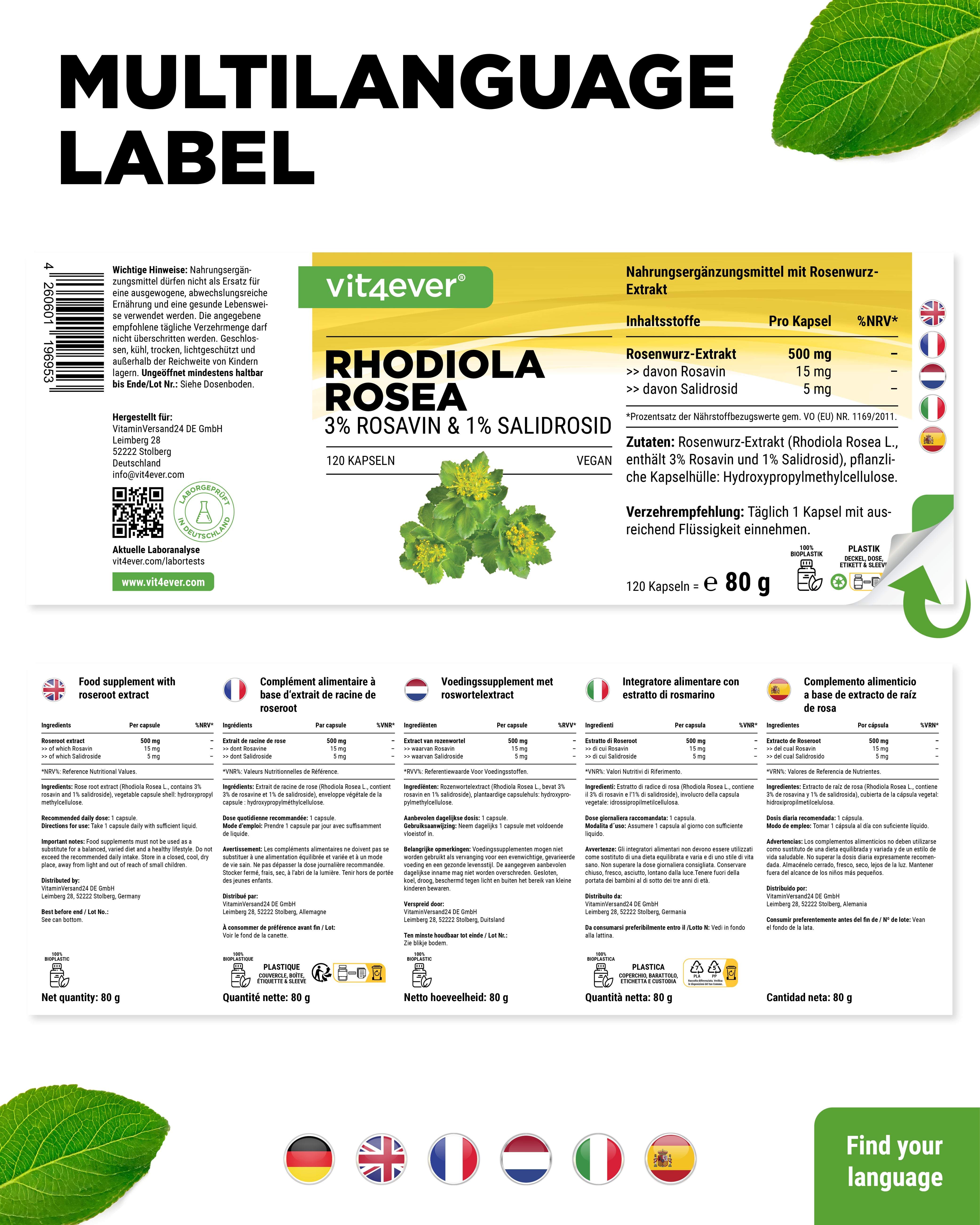 Rhodiola Rosea (Rosenwurz-Extrakt)