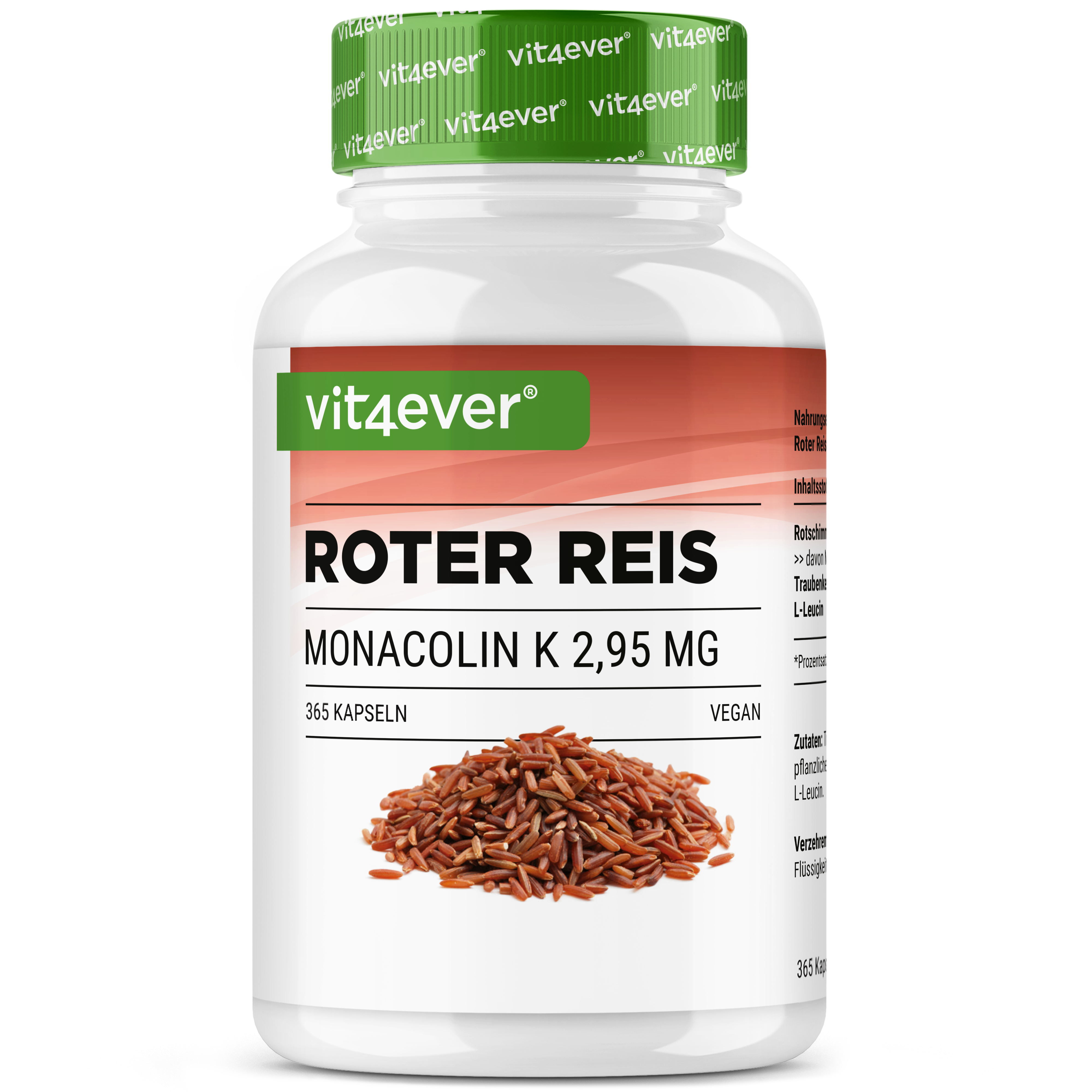 Red Yeast Rice Extract - 2.95 mg Monacolin K, 365 Capsules