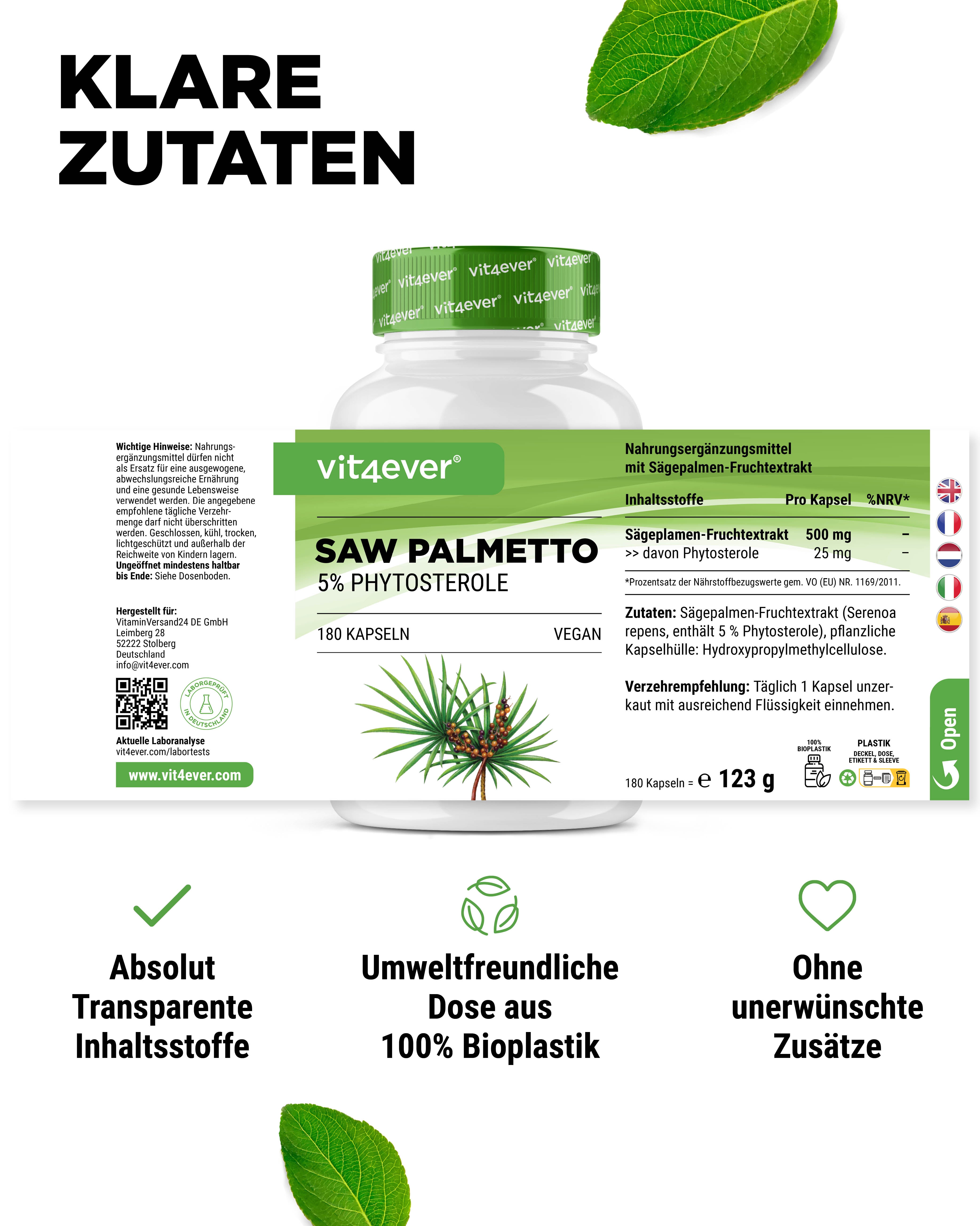 Estratto di Saw Palmetto - 500 mg