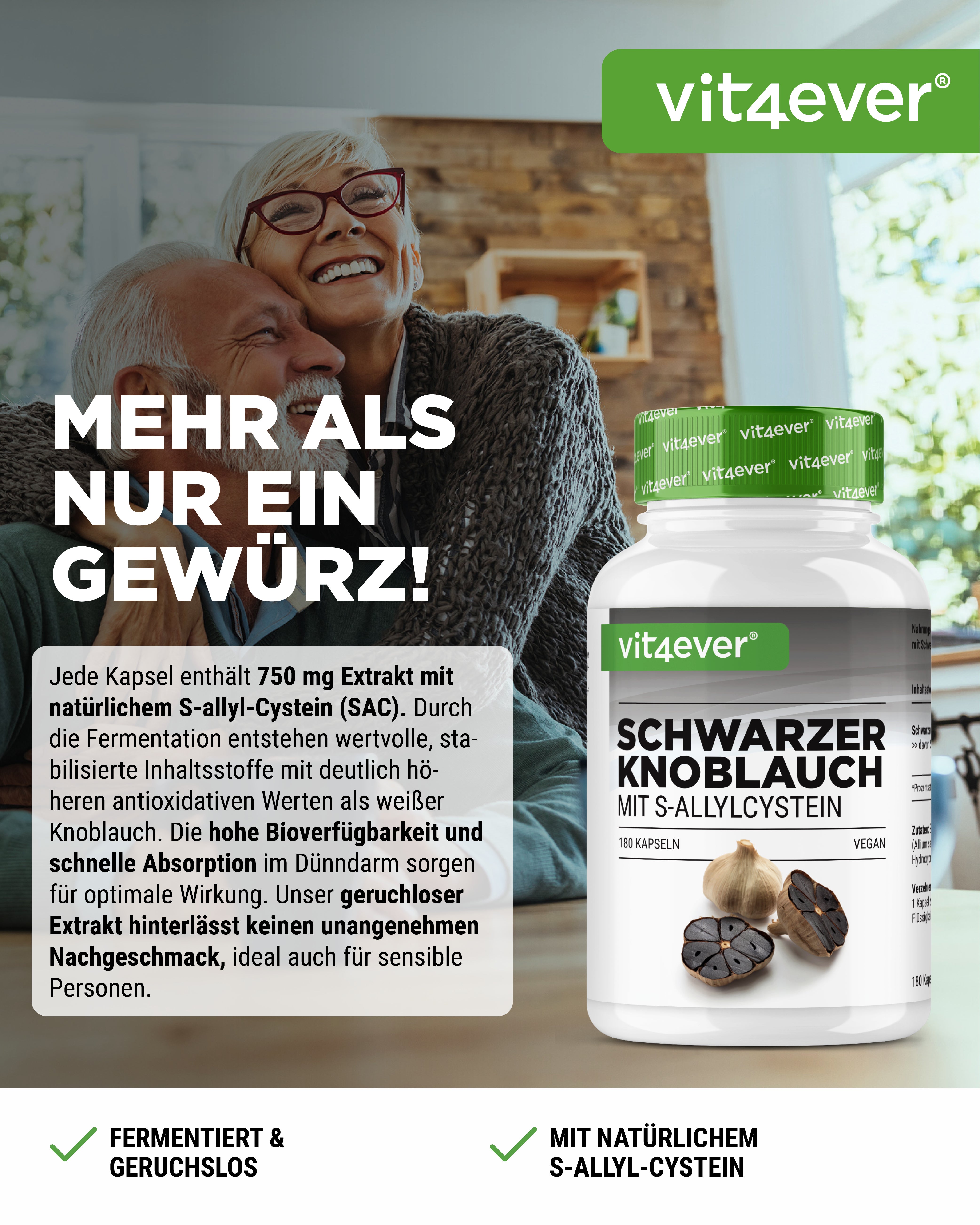 Schwarzer Knoblauch Extrakt - 750 mg