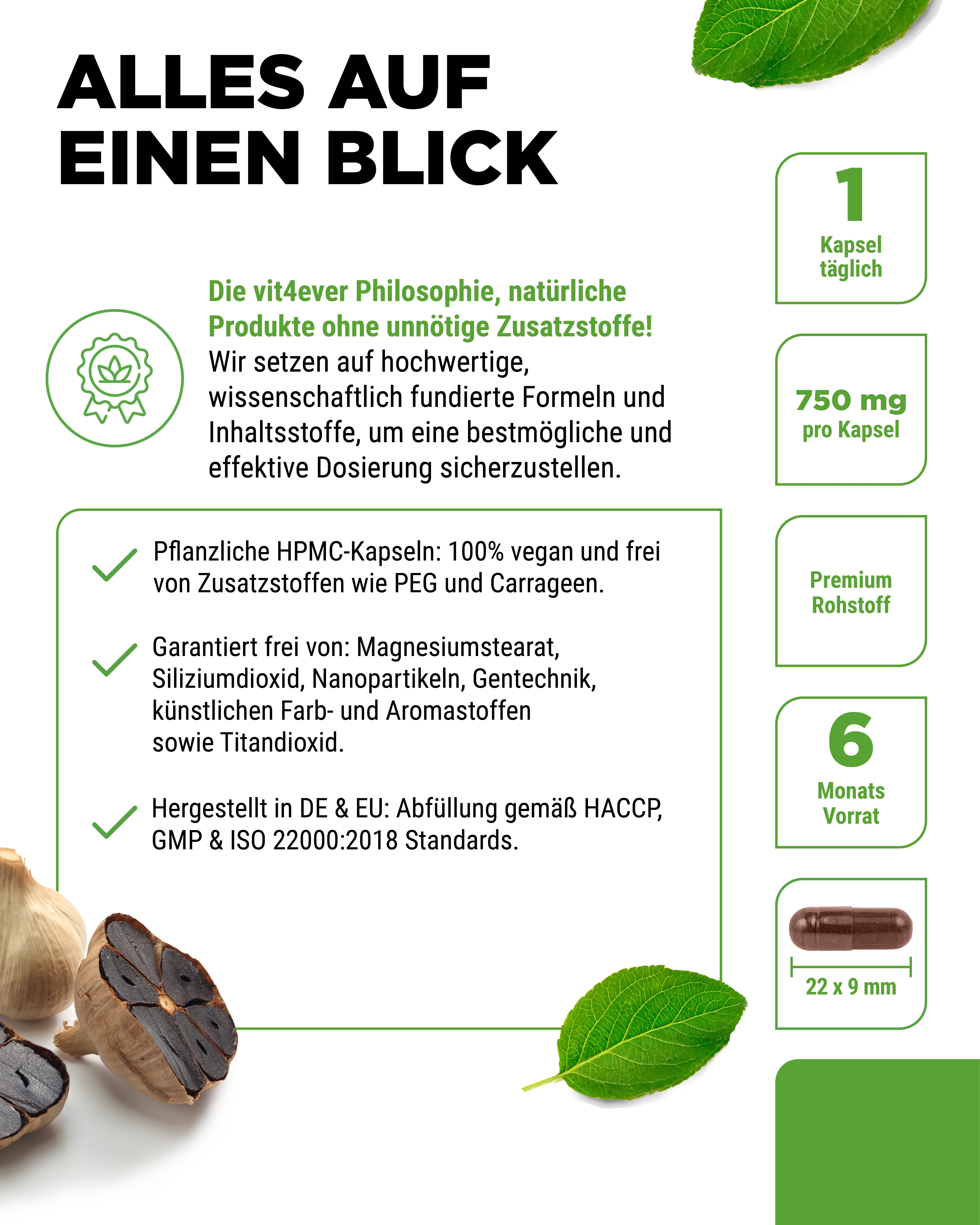 Schwarzer Knoblauch Extrakt - 750 mg