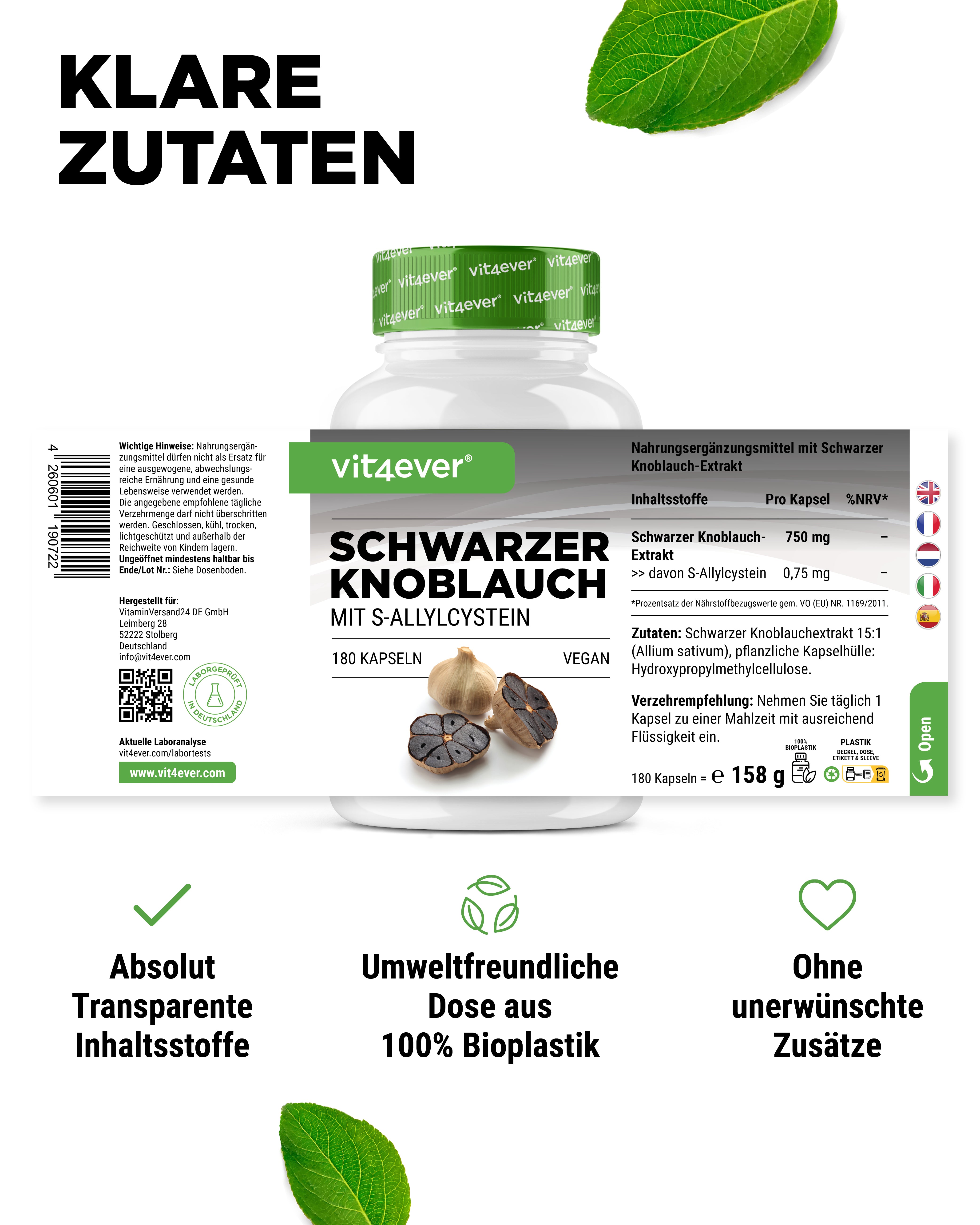 Schwarzer Knoblauch Extrakt - 750 mg