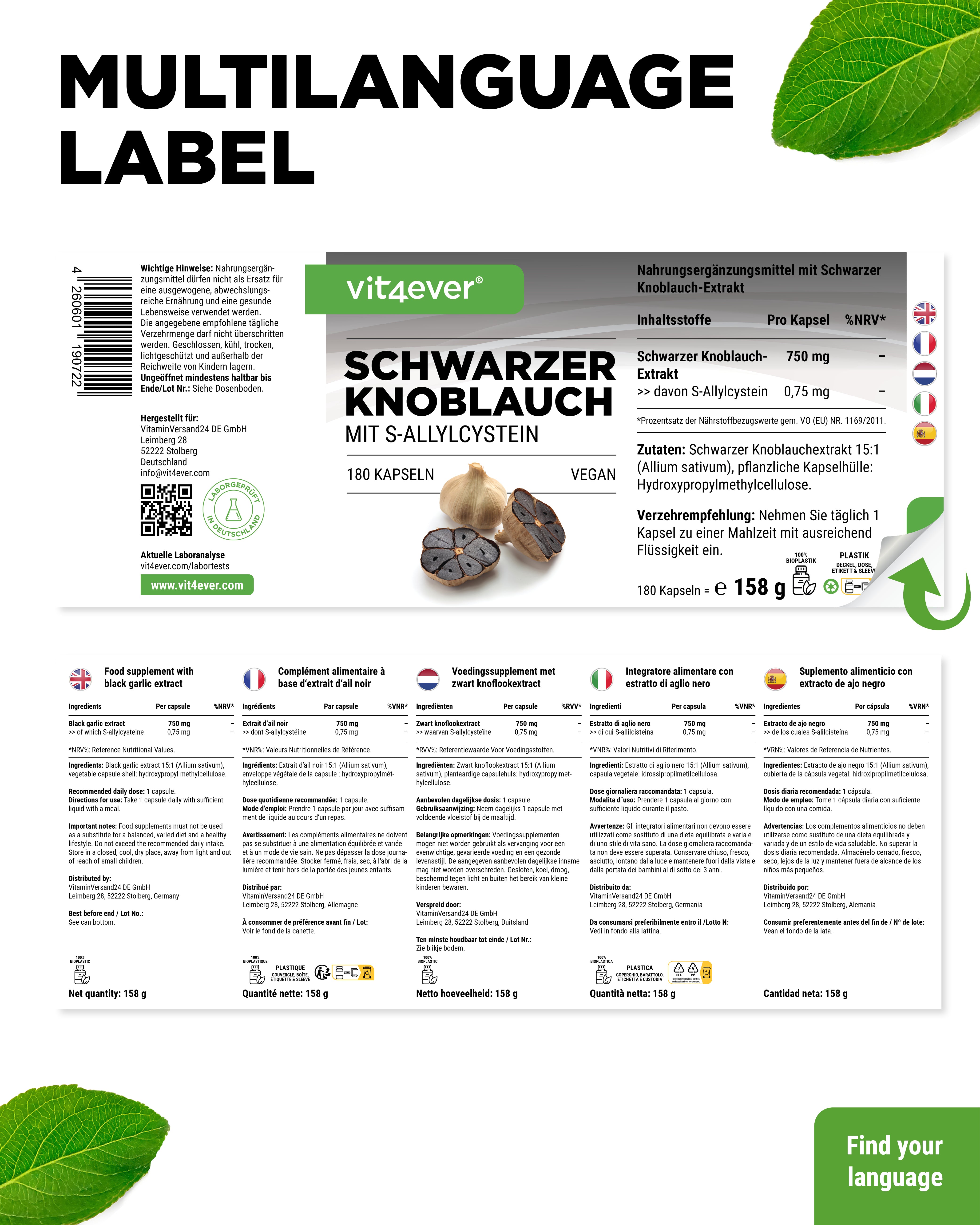 Schwarzer Knoblauch Extrakt - 750 mg