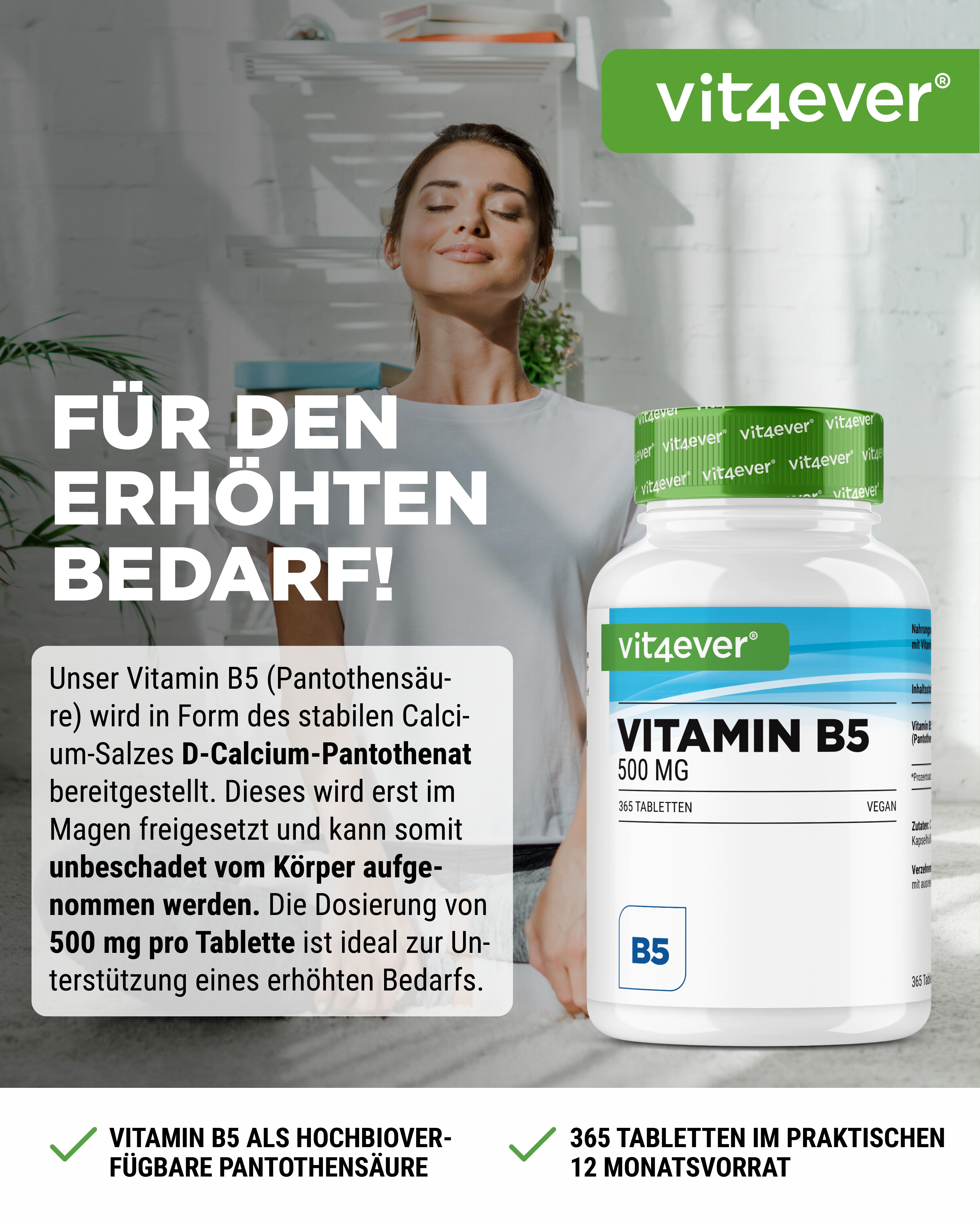 Vitamin B5 Pantothensäure 500 mg