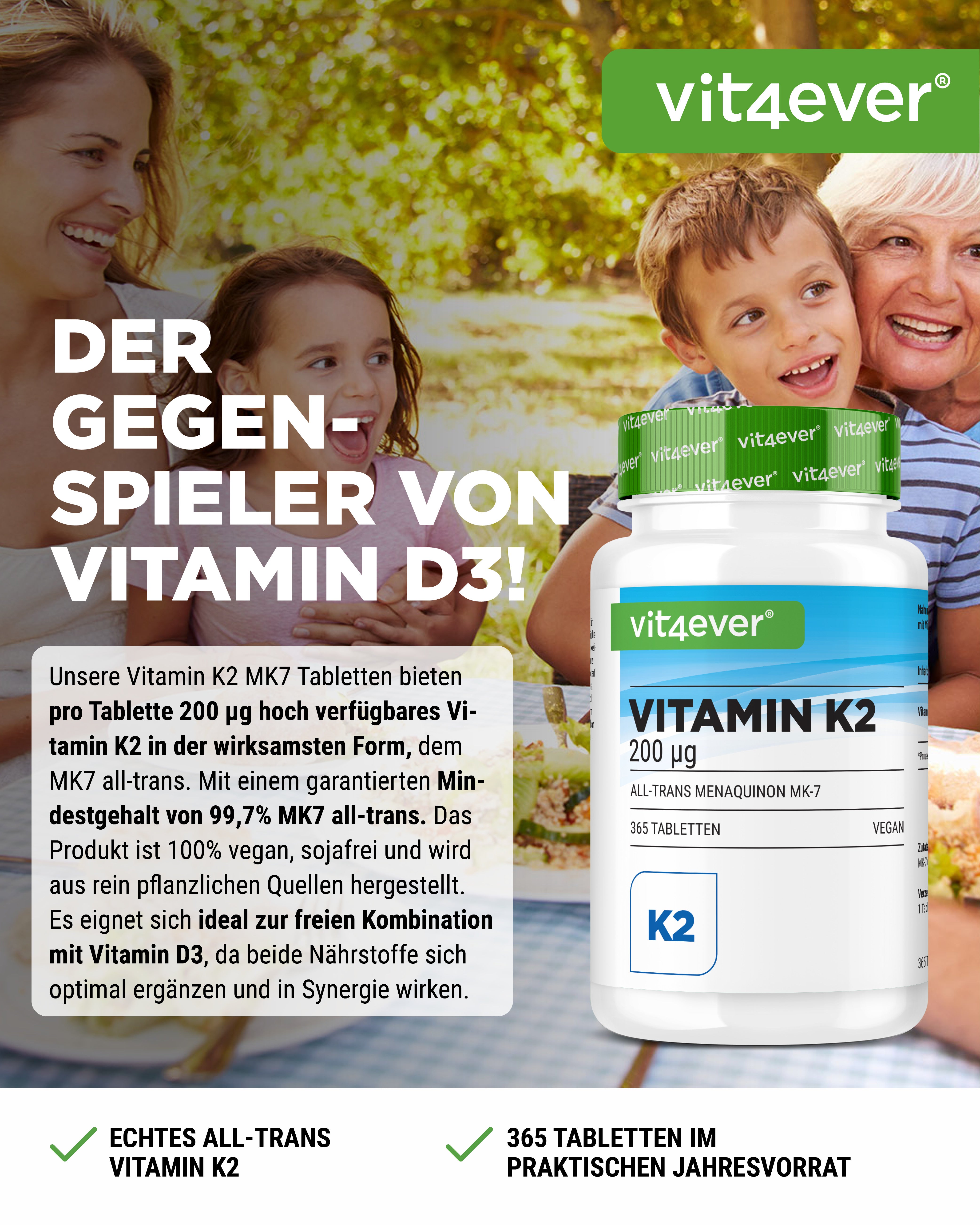 Vitamin K2 200 µg pro Tablette