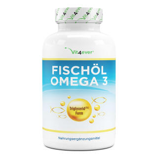 Fisch Öl Omega 3 XXL - 1000 mg 18% EPA & 12% DHA - 420 Softgel-Kapseln