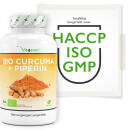 Bio Curcuma - 365 vegane Kapseln - 4560 mg (Bio Kurkuma + schwarzer Pfeffer)